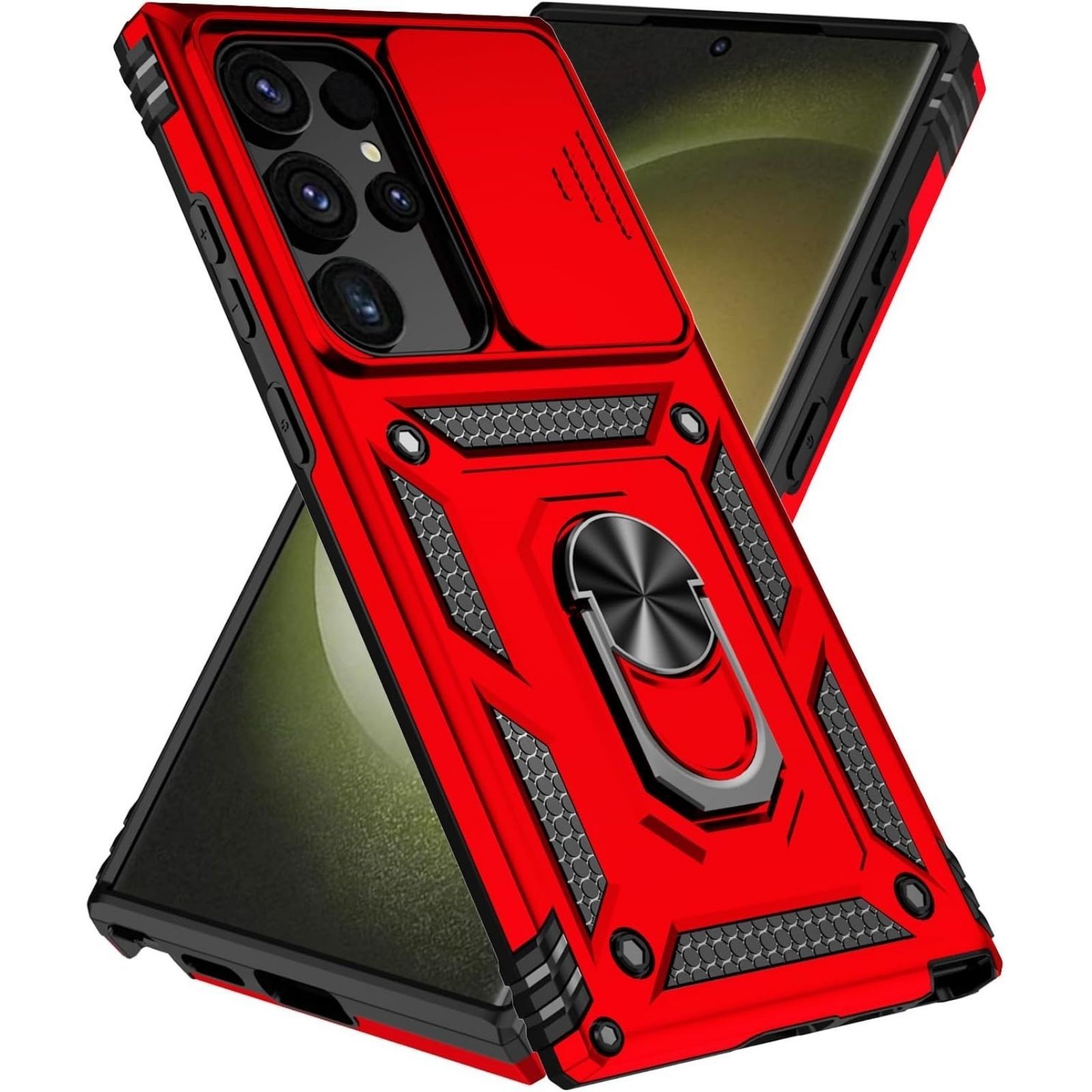 Case for Samsung Galaxy S24 Ultra w/ Kickstand and Slide Camera Cover Phone Case