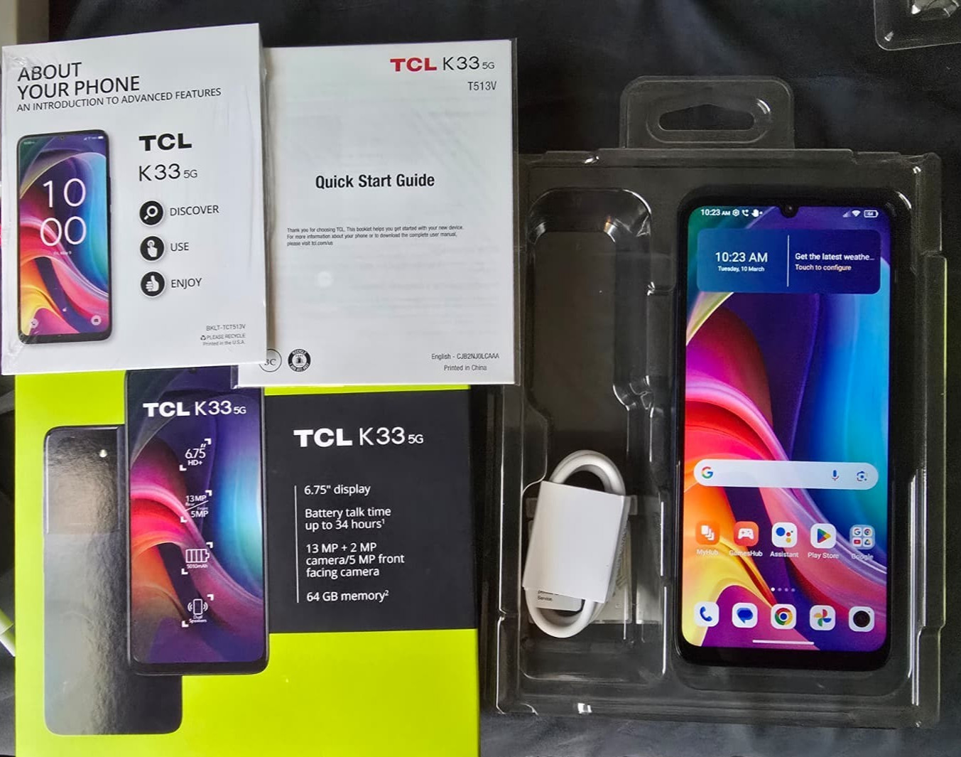 TCL K33 5G, 64GB, Gray – Tracfone – Smartphone – Includes 1.5 Years Service