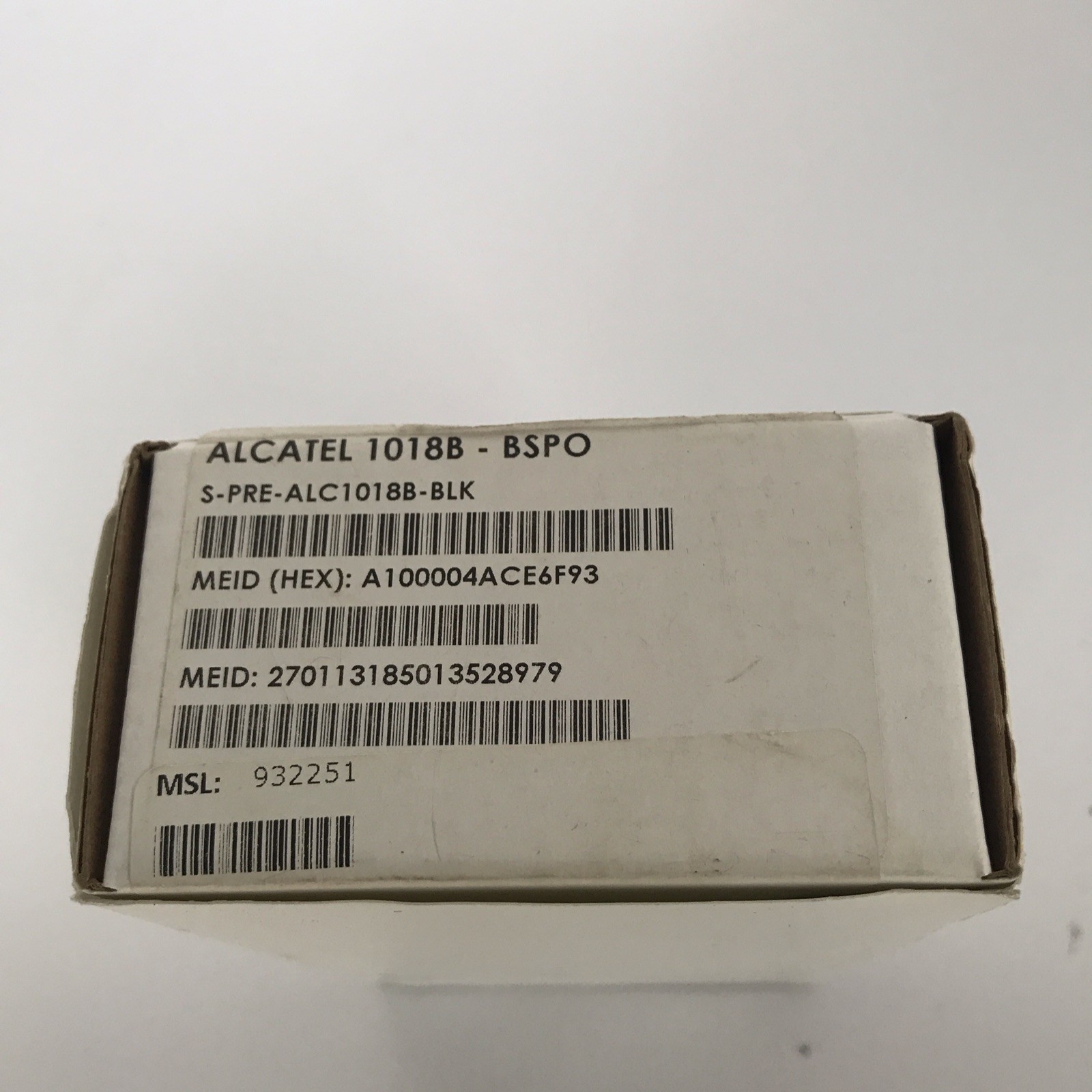 Alcatel 1018B OneTouch Black Bar Phone Single SIM Color Screen