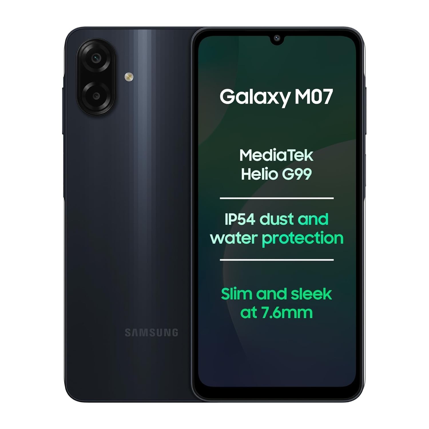 Samsung Galaxy M07 (Black, 4GB RAM, 64GB Storage) | MediaTek Helio G99