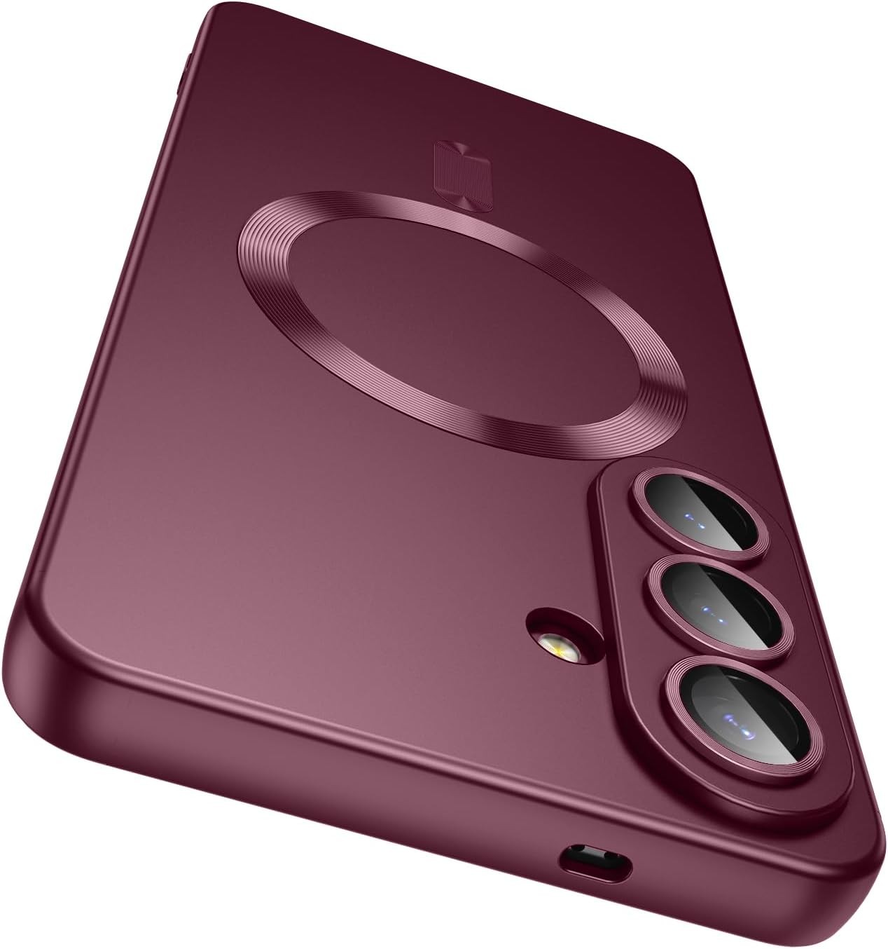 Magnetic Samsung Galaxy S26 Case Slim Soft Silicone Bumper Shockproof Burgundy