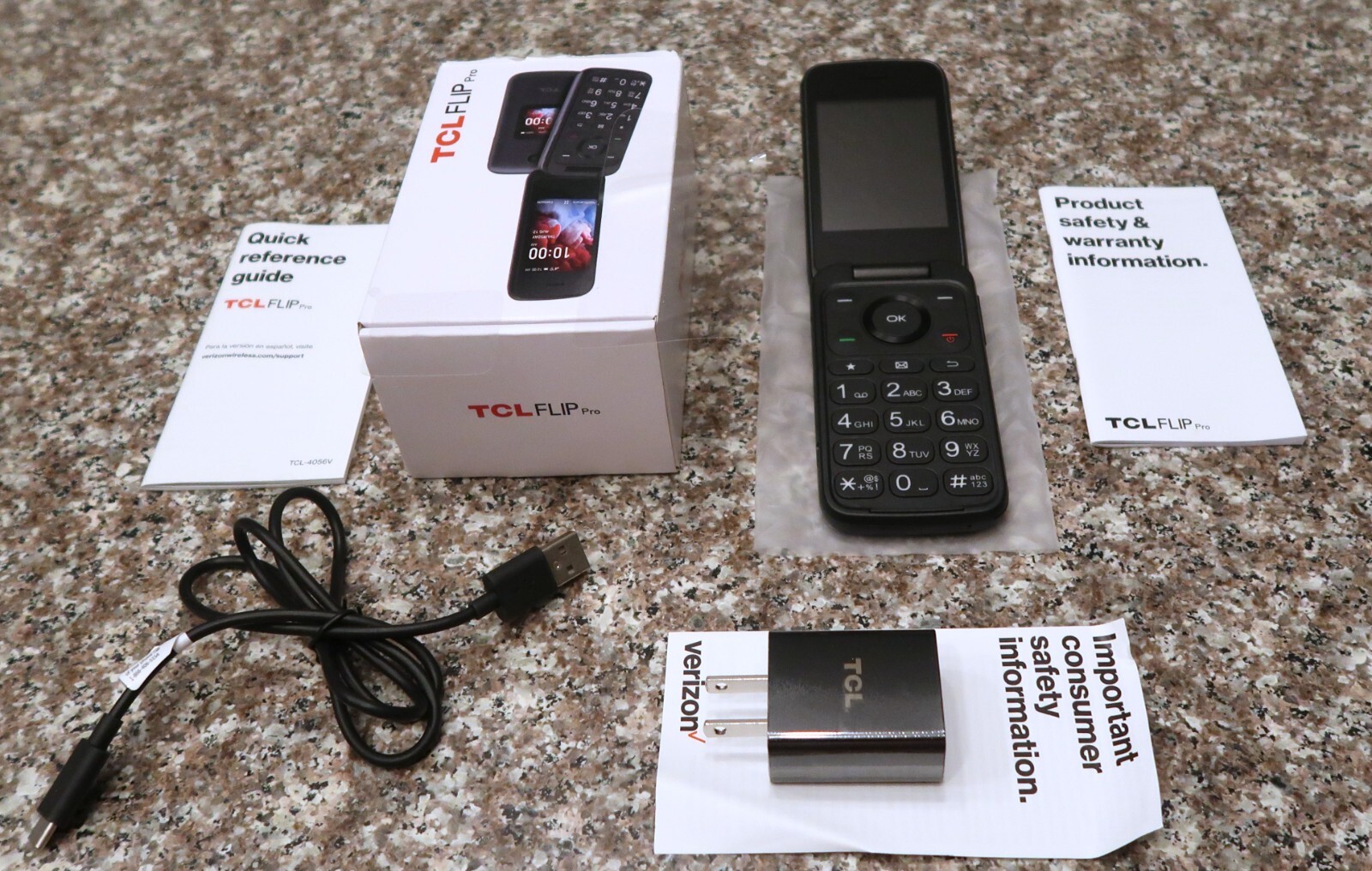Verizon TCL Flip Pro 2.8″ Display Slate Gray TCL-4056SPP Prepaid New Open Box