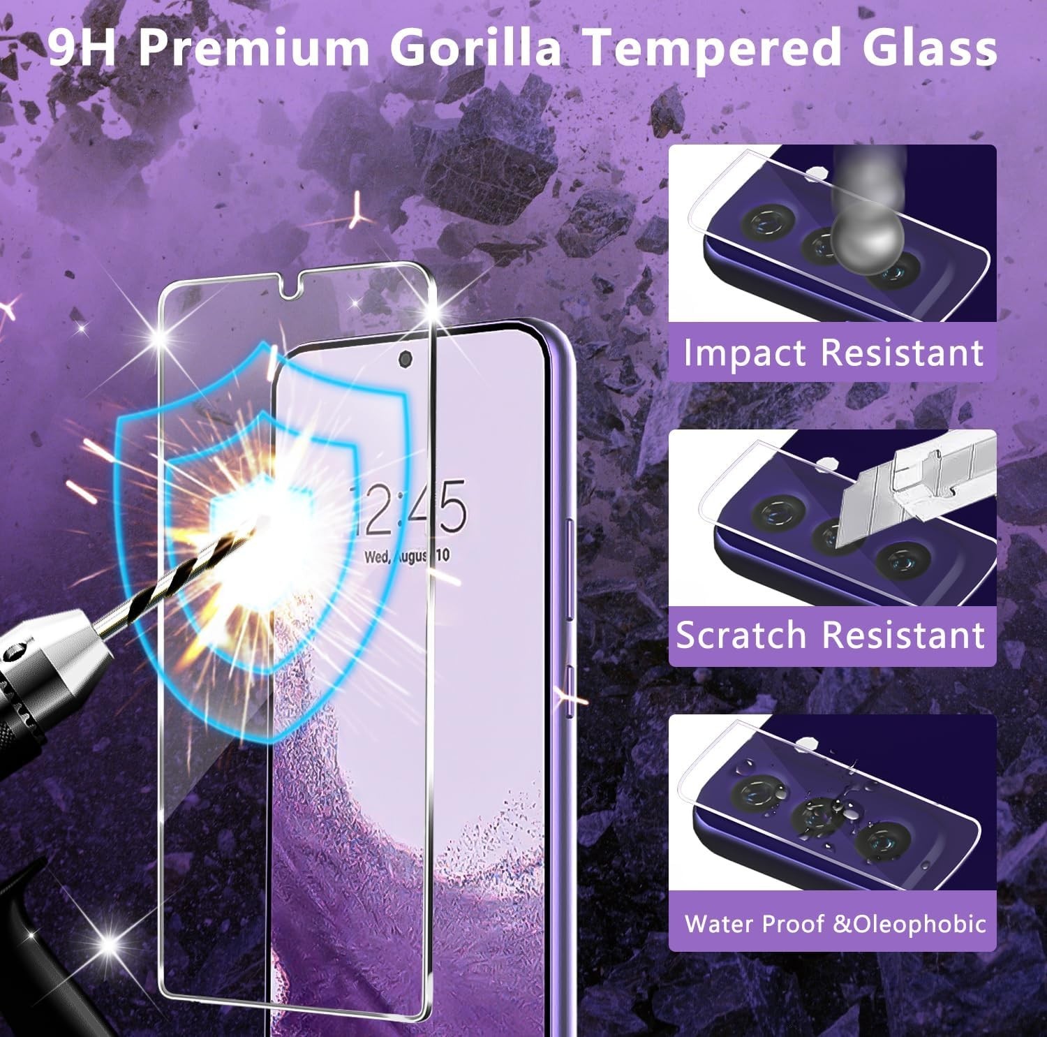 5in1 for Samsung Galaxy S22 Screen Protector Tempered Glass Anti-Buble HD