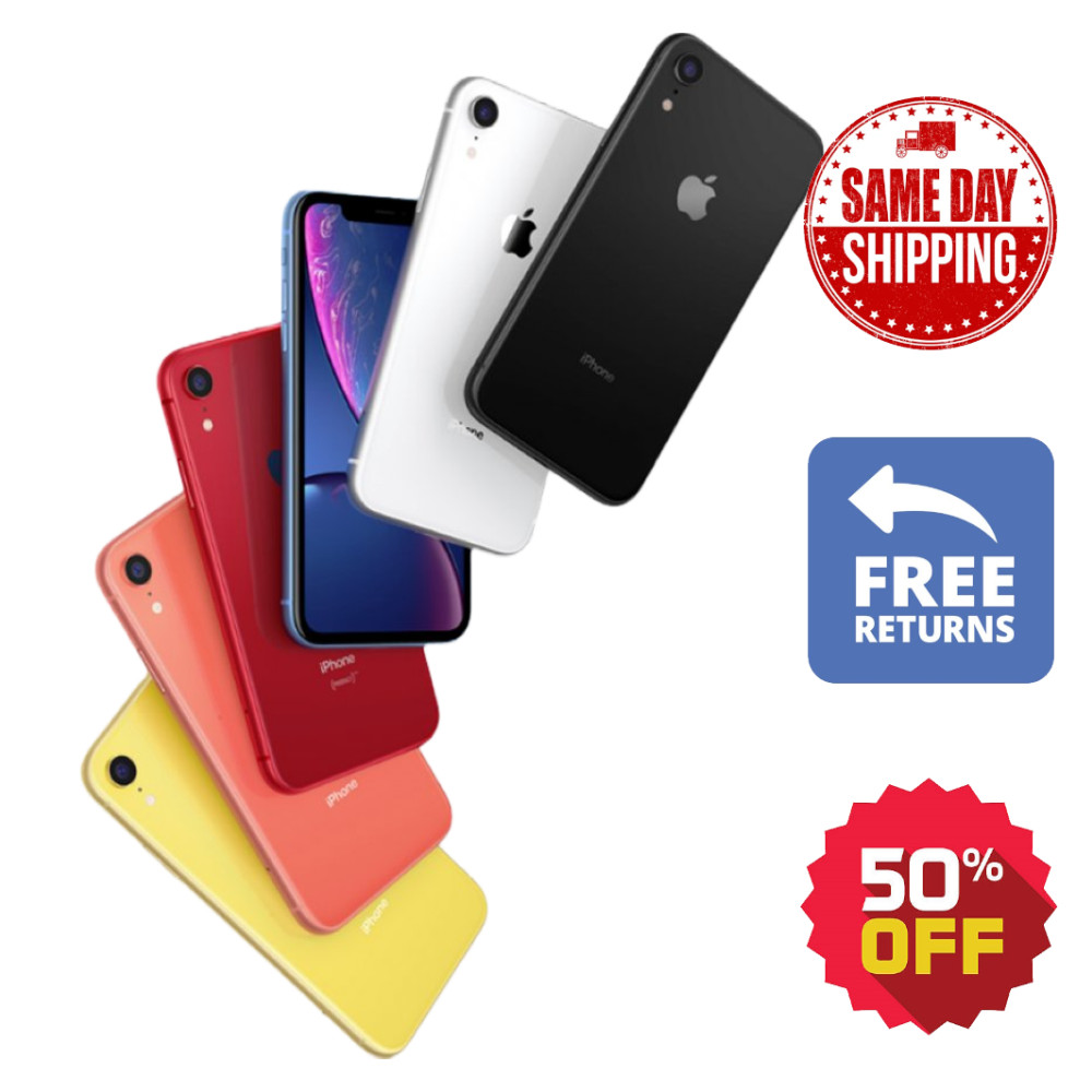Apple iPhone XR Black White Red Yellow (64GB) Unlocked Verizon At&t Metro PCS