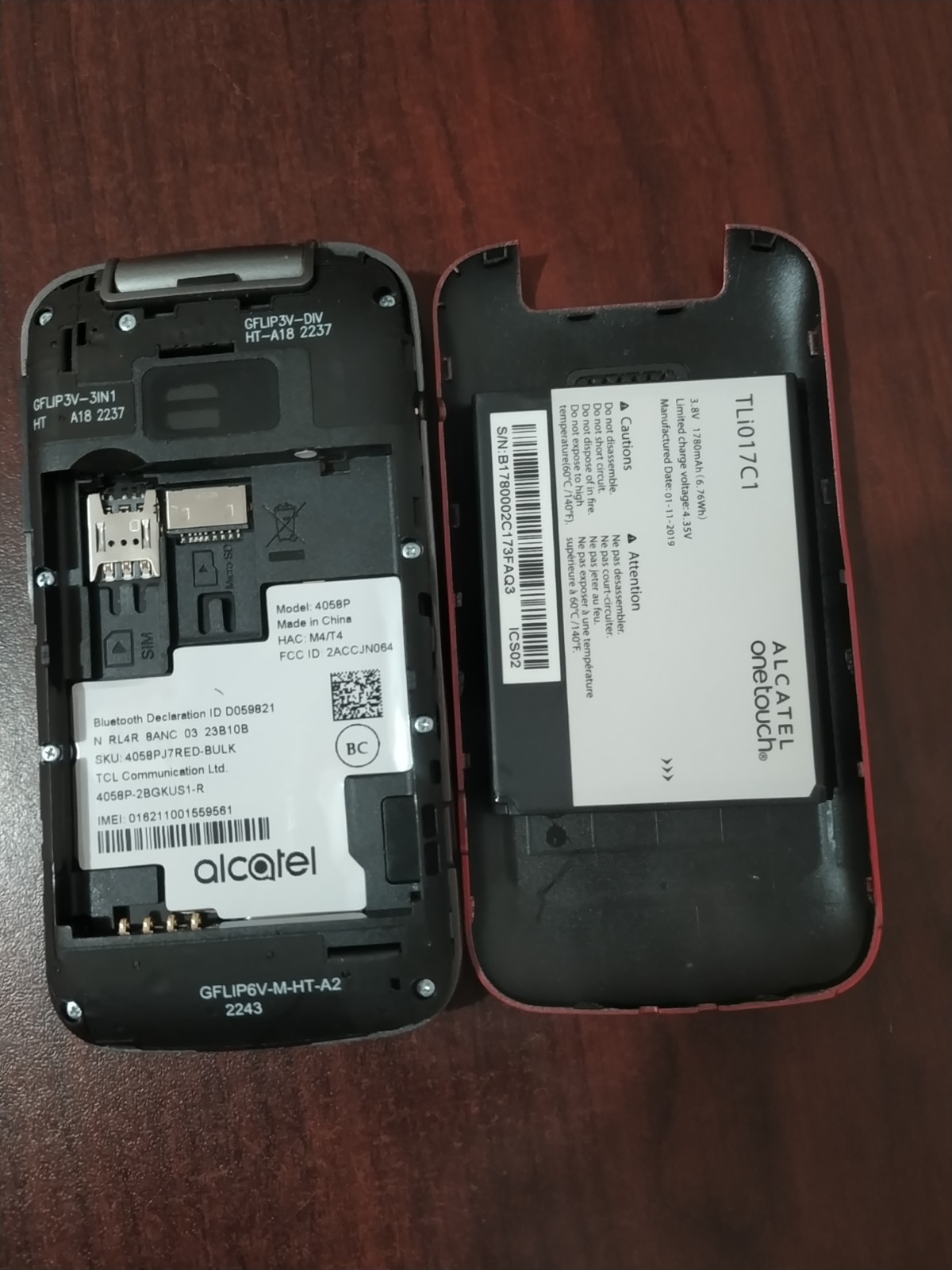 Lively Jitterbug Flip 2 Alcatel 4058P 32GB Red Works Great (Big Buttons)