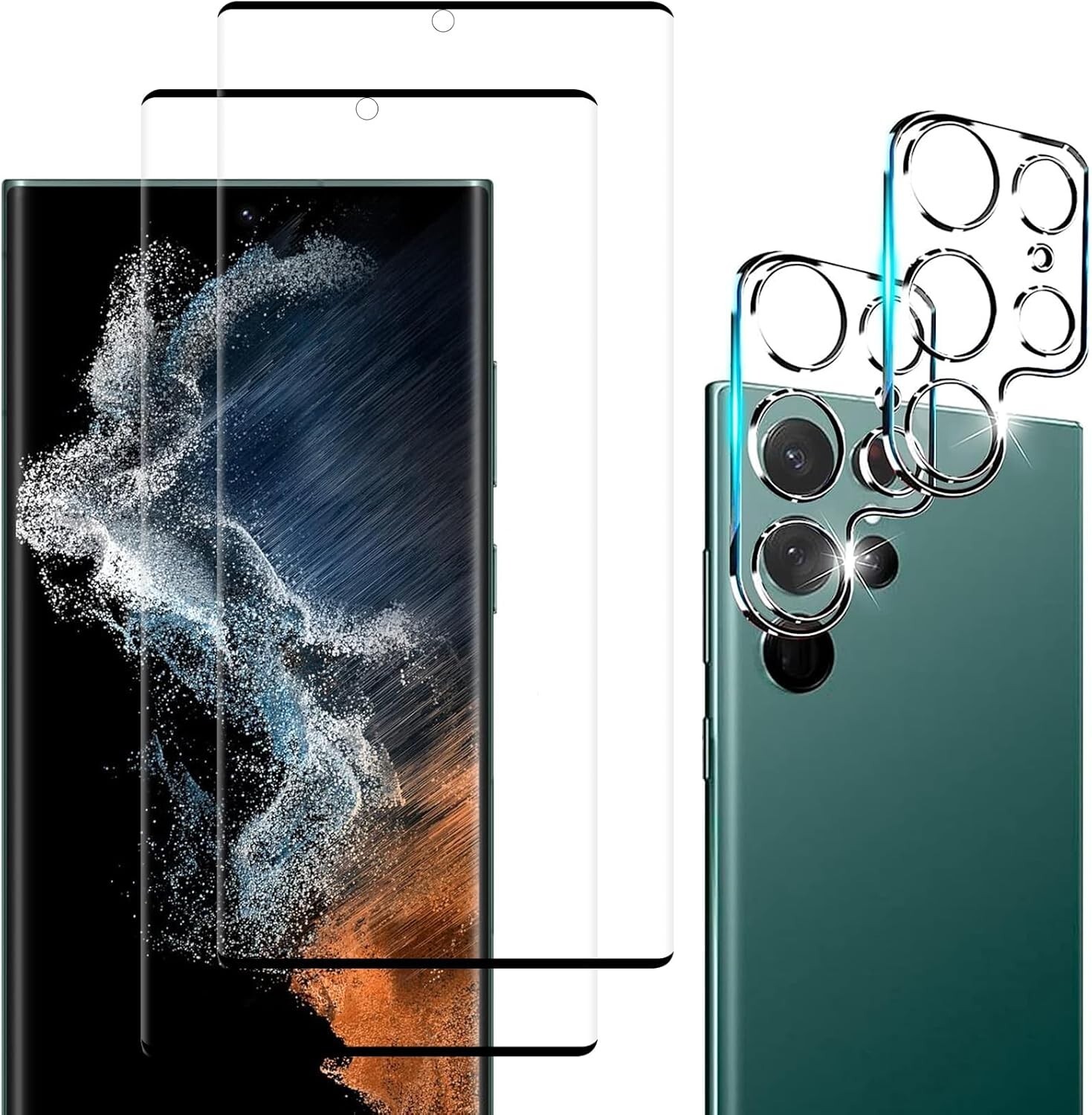 Samsung Galaxy S22 Ultra [2+2 Pack] Screen Protector + Tempered Glass Camera