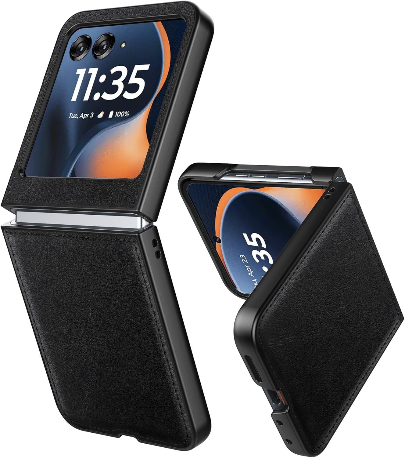 Case for Motorola Razr 2024/2025 – PU Vegan Leather Back & Hard Polycarbonate Bu
