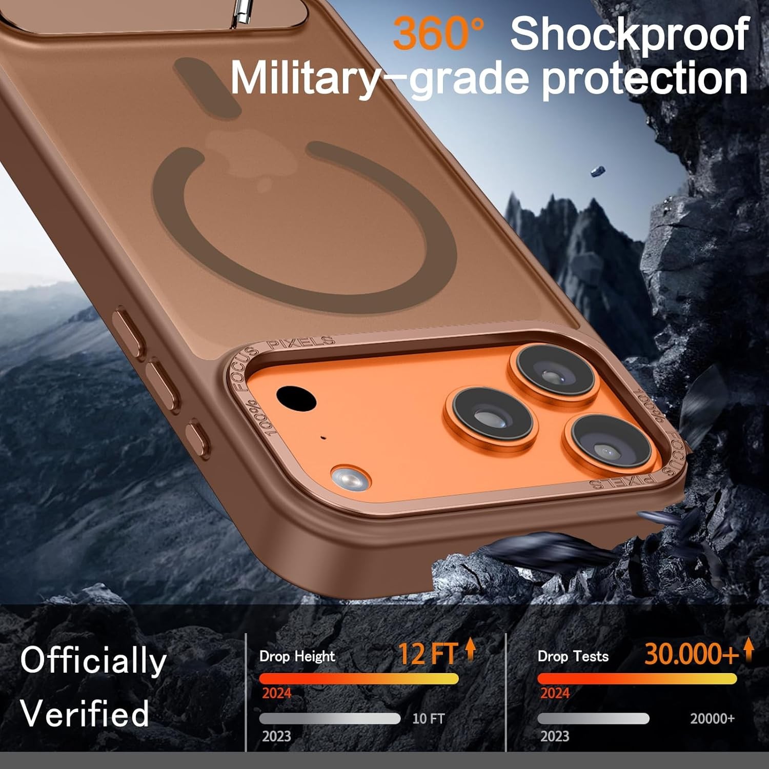 Magnetic for iPhone 17 Pro Max Case with Invisible Stand Translucent Matte Cover