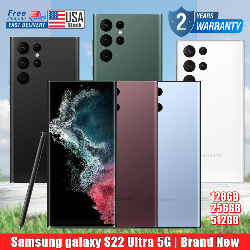 NEW Samsung Galaxy S22 Ultra 5G SM-S908U 128GB/256GB/512GB Factory Unlocked