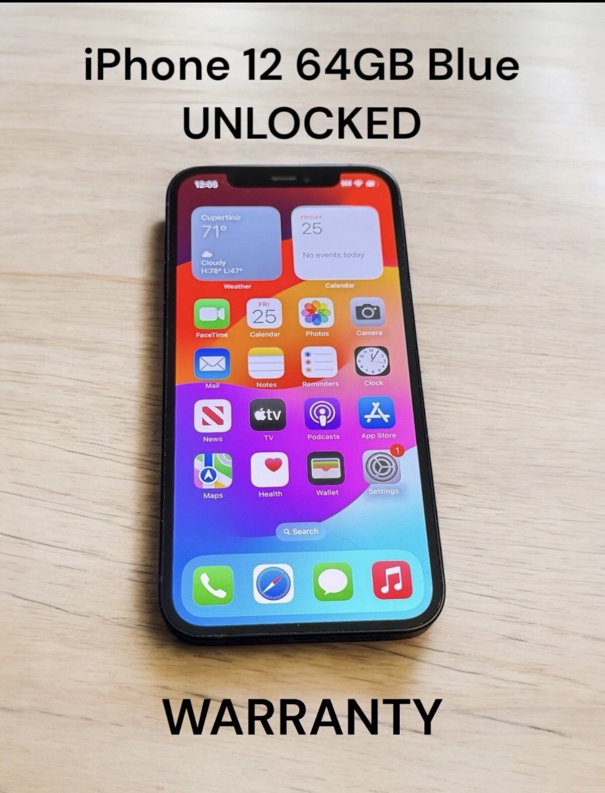Apple iPhone 12 64GB Unlocked Smartphone Black Blue Red White Purple Green