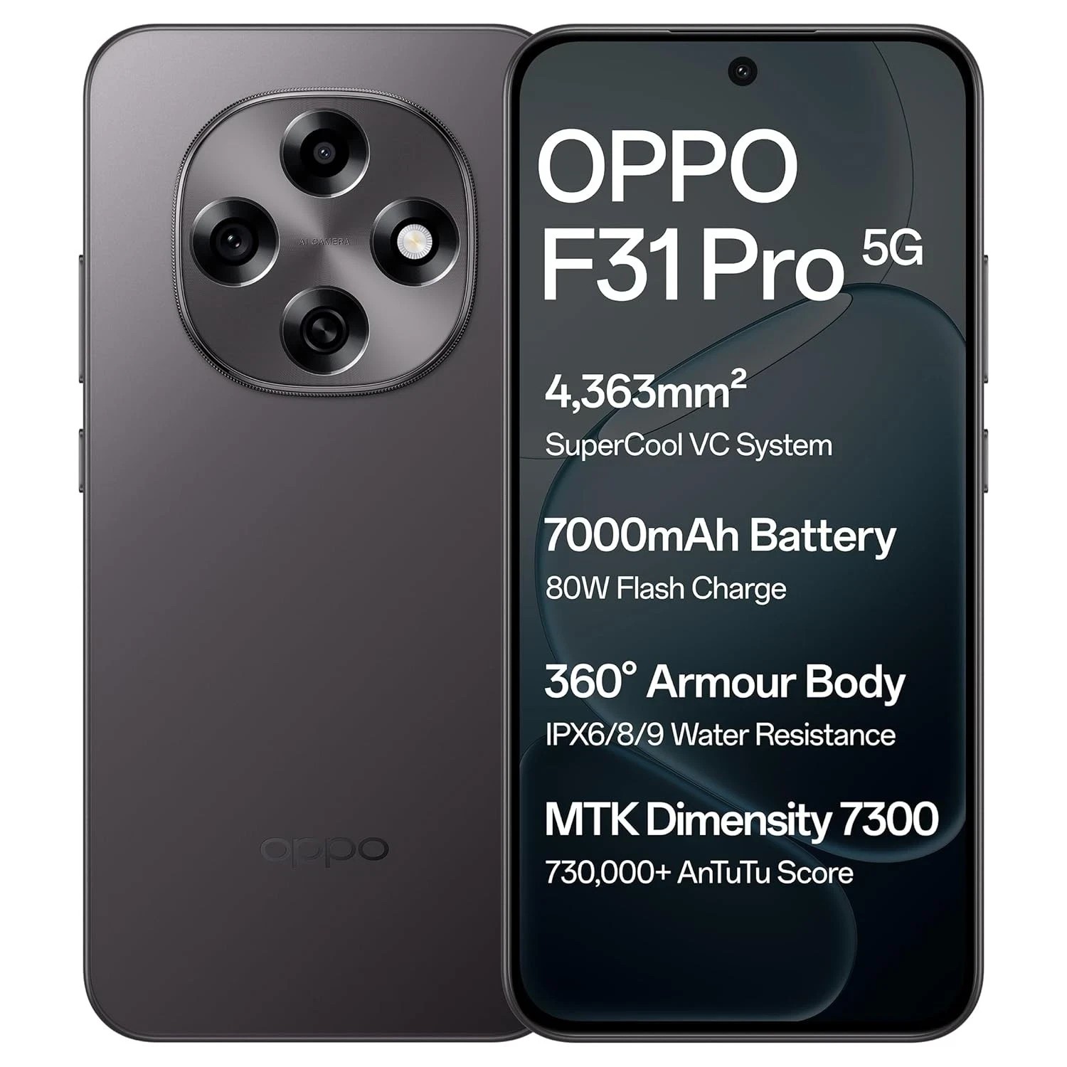 OPPO F31 Pro 5G (Space Grey, 8GB RAM 256GB) Dimensity 7300 Processor