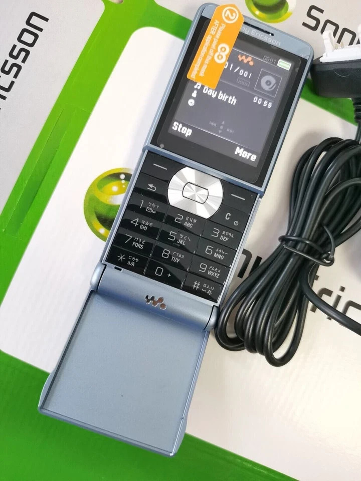 Sony Ericsson W350 W350i black Blue (Unlocked) Flip 2G Collectors Mobile Phone