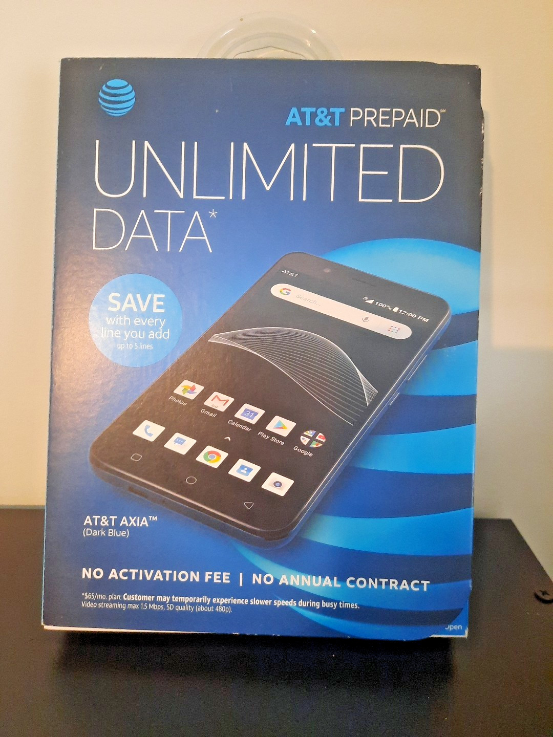 AT&T AXIA PREPAID UNLIMITED DATA DARK BLUE 16GB INTERNAL MEMORY 5 MP CAMERA NIB