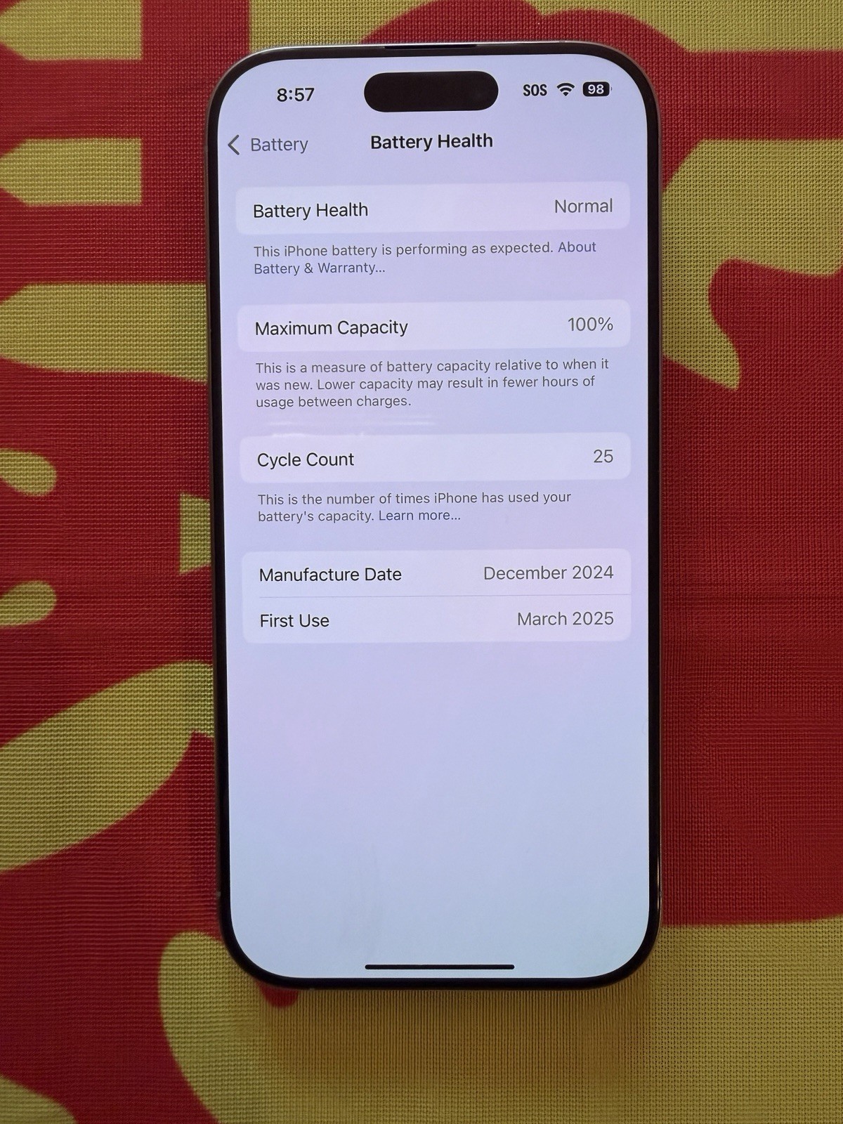 Apple iPhone 16 Pro Natural Titanium 128GB Verizon Unlocked BH🔋🔋100%