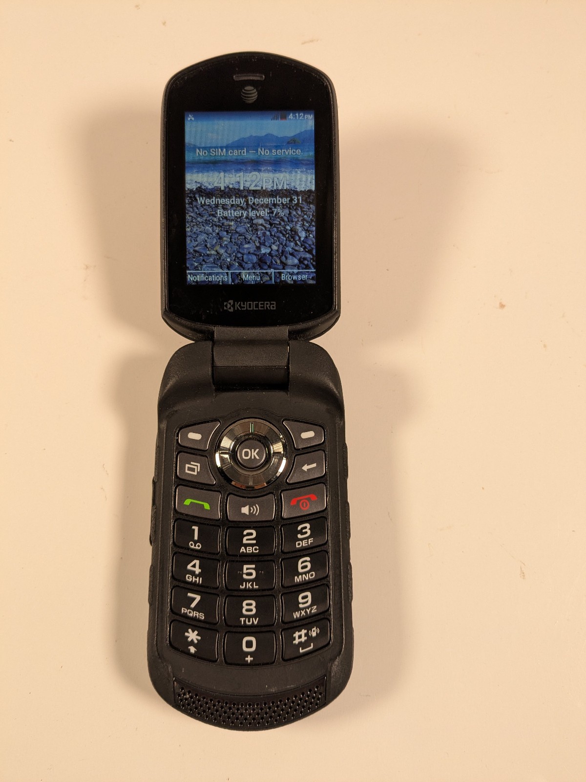 Kyocera Dura XE E4710 Rugged Cell Flip Phone AT&T Powers On