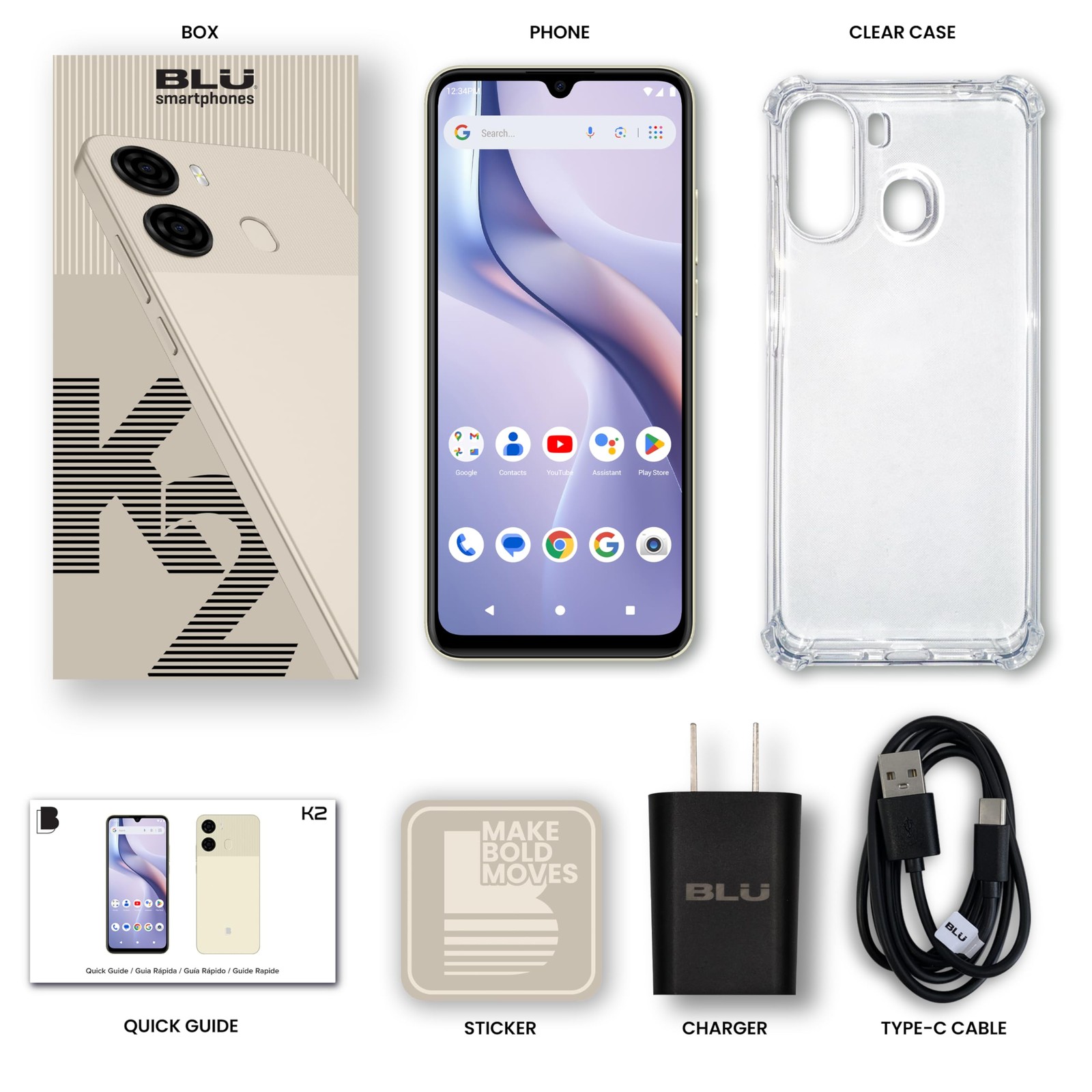 K2 | Unlocked | 6.88” HD+ Display | 13MP Main Camera + 8MP Selfie Camera | 64…