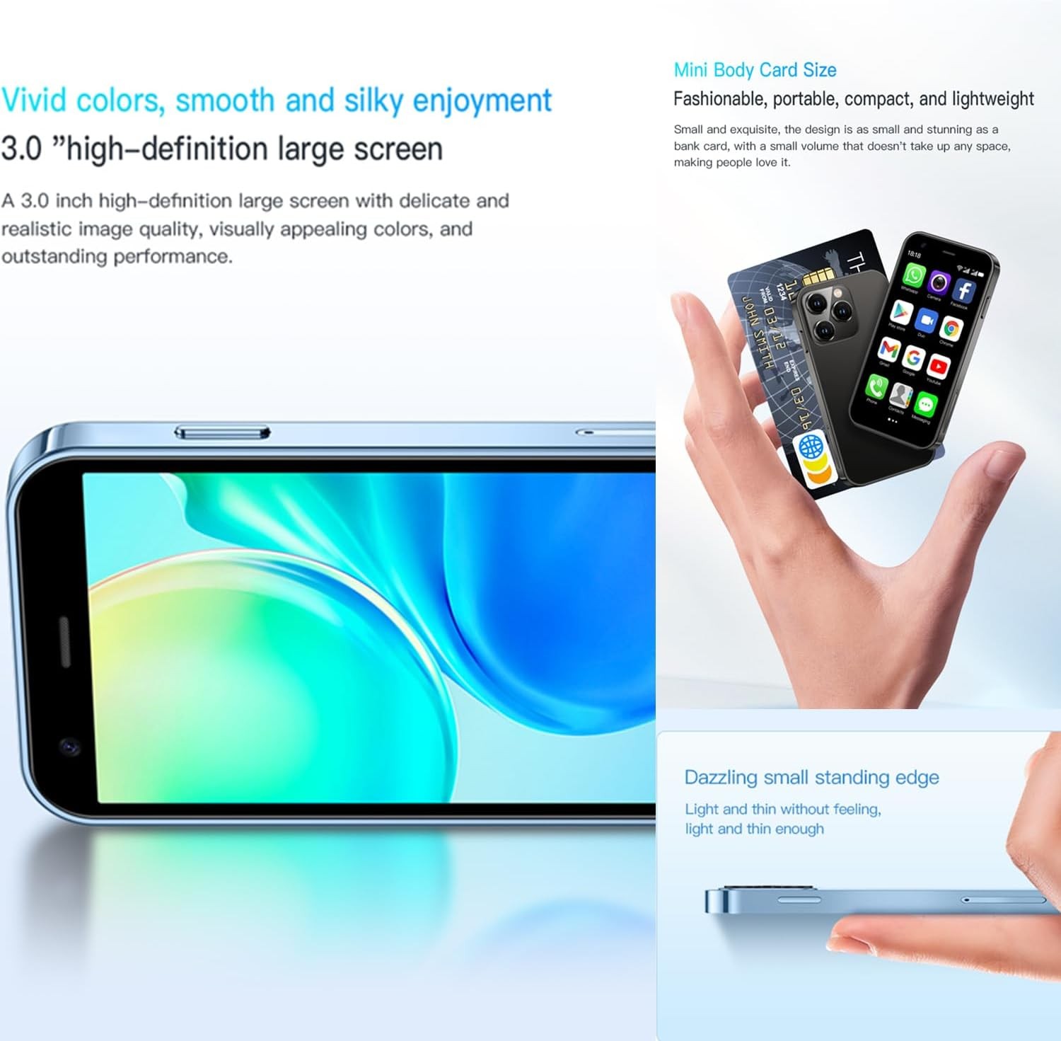 XS15 3G Mini Smartphone 3.0 Inch WiFi GPS Quad Core Android Cell Phones Camera