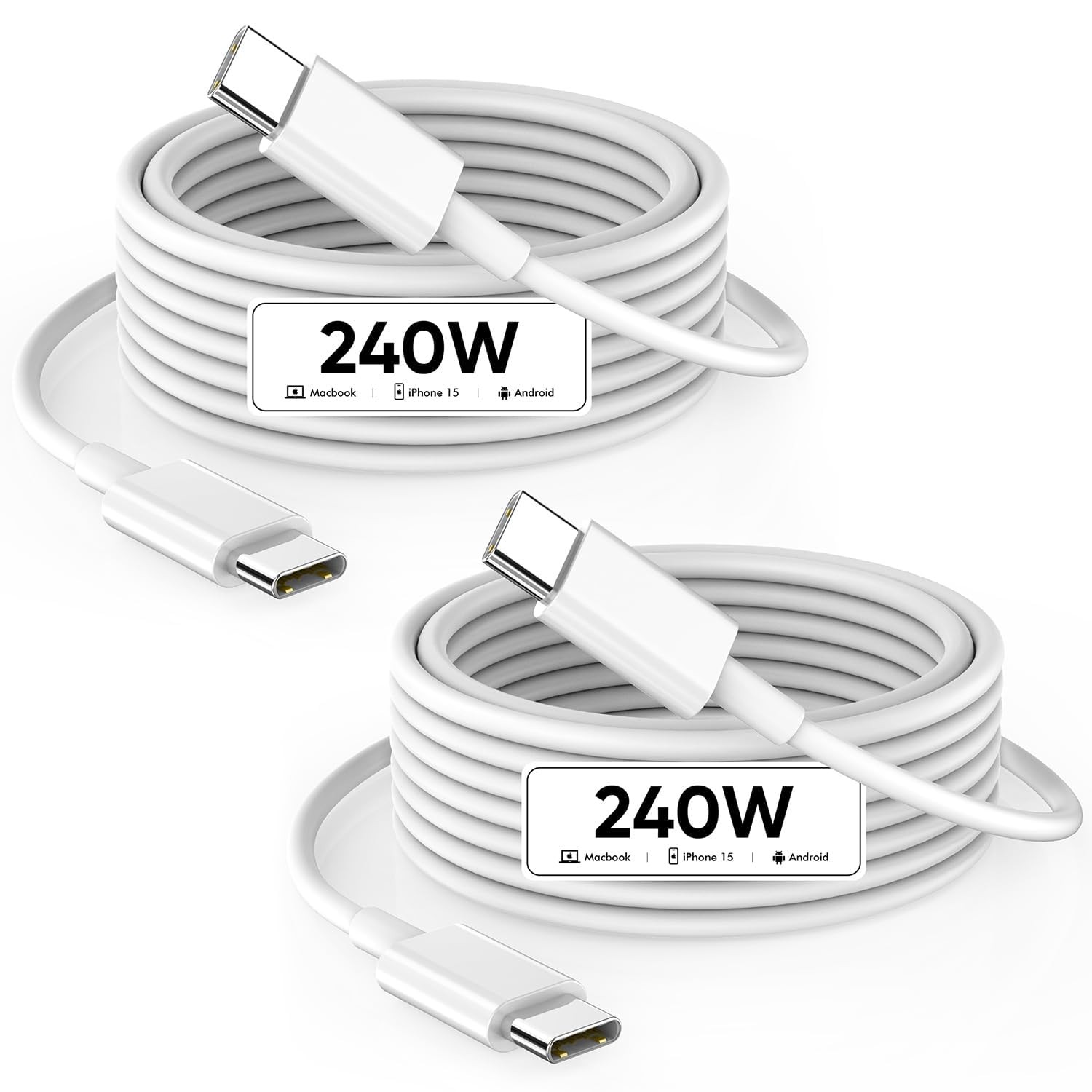 240W USB-C Fast Charger for Macbook Pro, iPhone 15, 6.6ft Cable