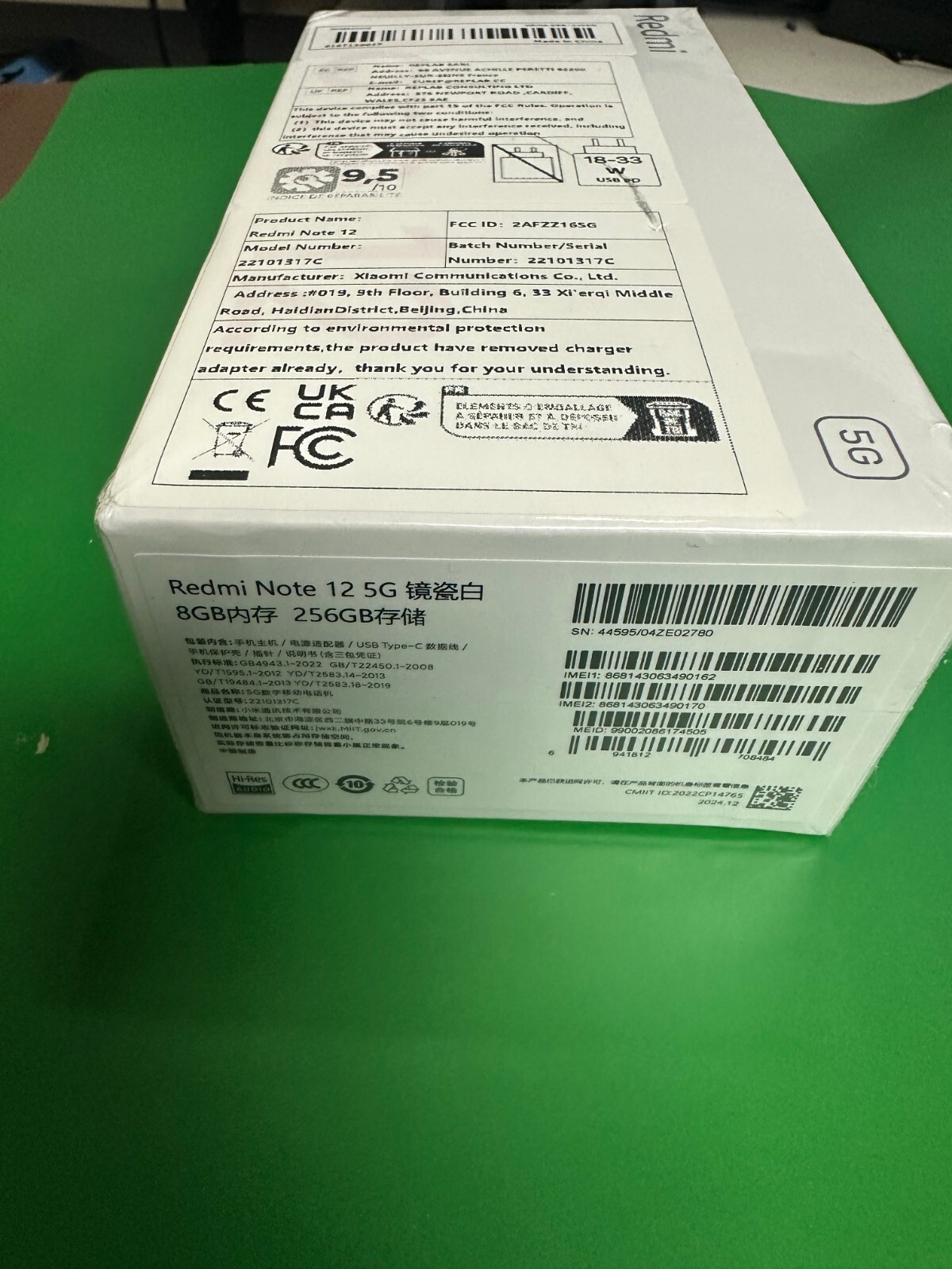 Xiaomi Redmi Note 12 5G 8GB 256GB Unlocked Dual Sim 120HZ Snapdrag 4 New Sealed