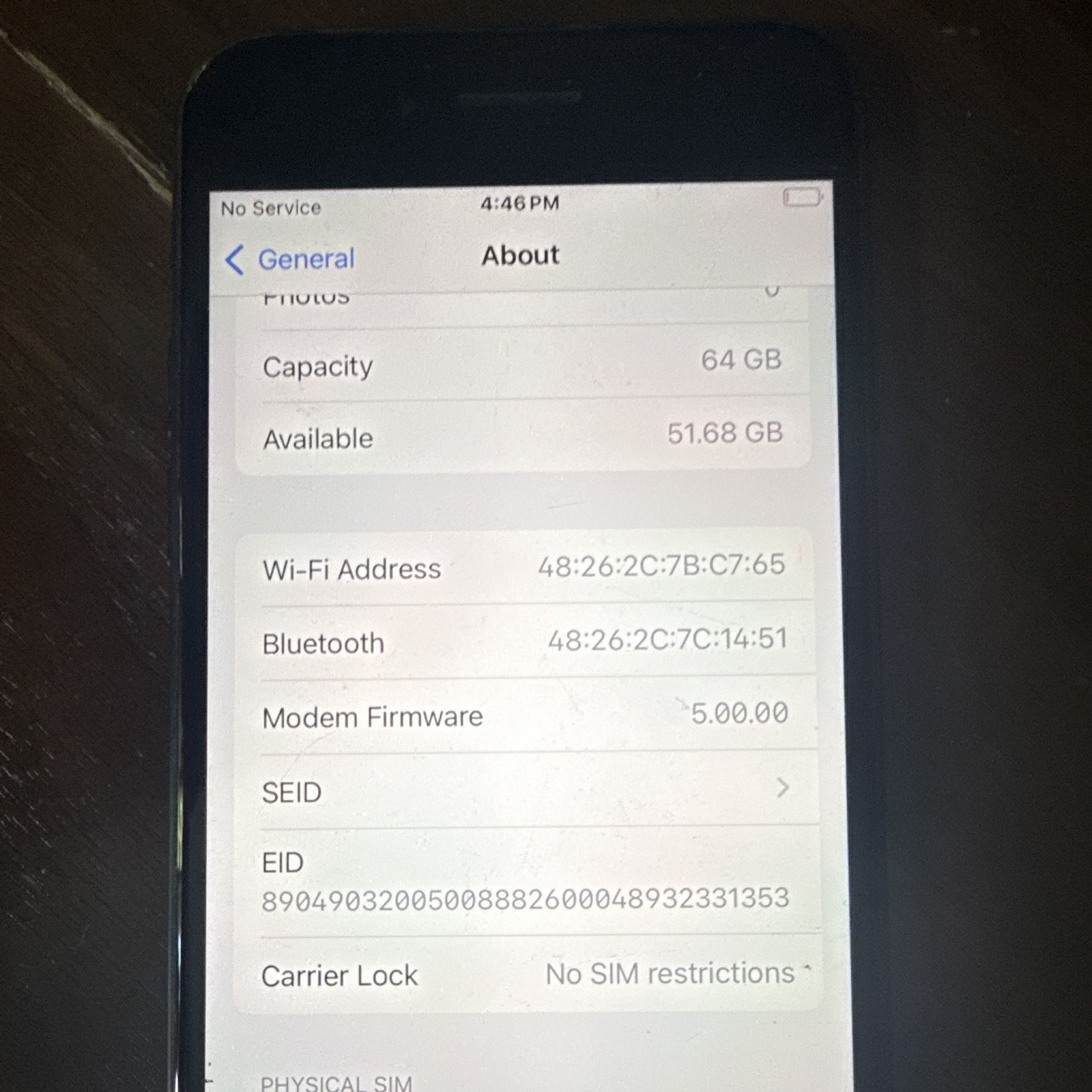 Apple iPhone SE 64GB Black Factory Unlocked MX9K2LL/A iOS Touchscreen