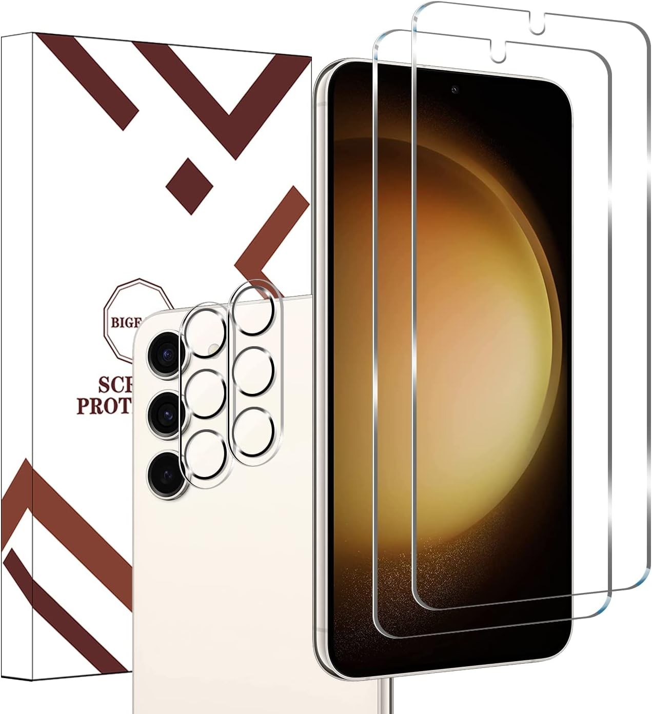 2PCS Screen Protector & Camera Lens Protector for Samsung Galaxy S23 Clear HD An