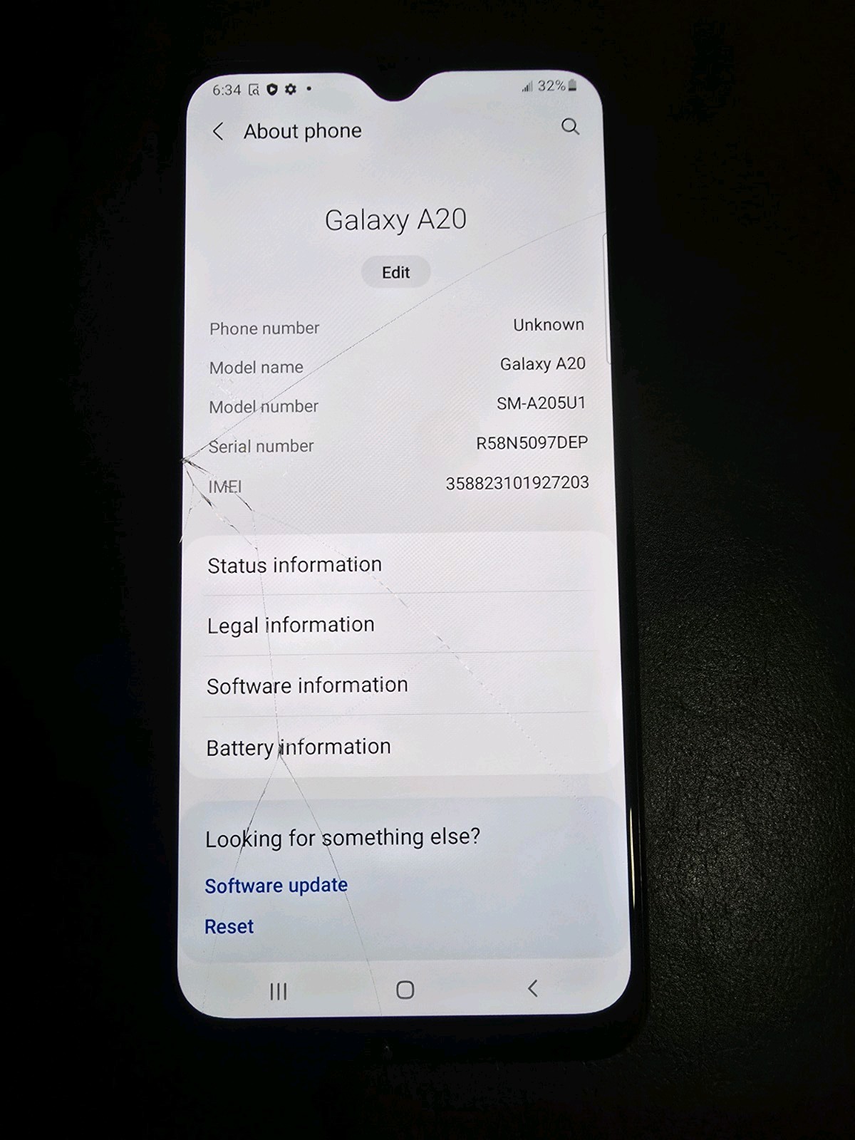 Samsung Galaxy A20 32GB Unlocked *See Description*