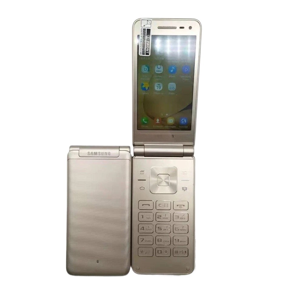 Samsung Galaxy Folder G1600 WIFI 2GB+16GB ROM LTE 4G Flip Andriod Phone / Gold