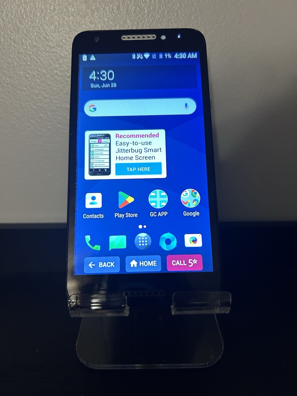 Greatcall Jitterbug Smart 2 (2018) 16GB Black Android Unlocked Smartphone