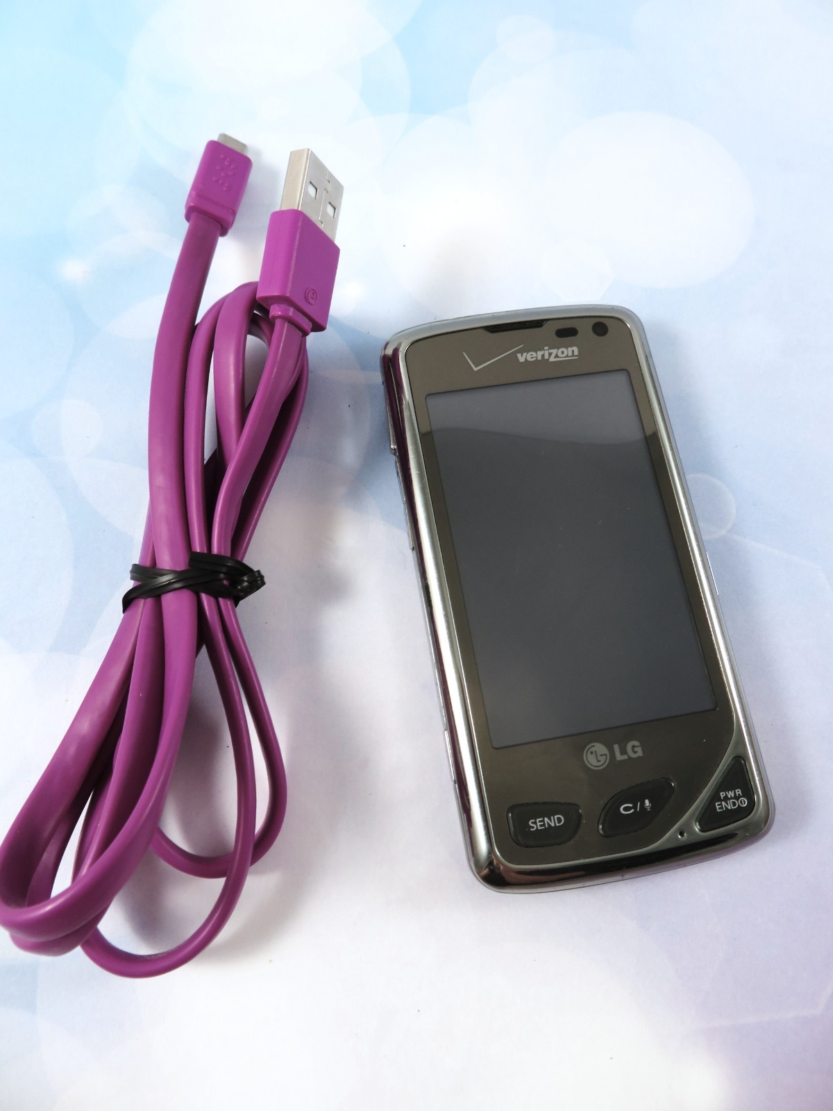LG Chocolate Touch VX8575 Mobile Phone Purple Silver Verizon Tested Working