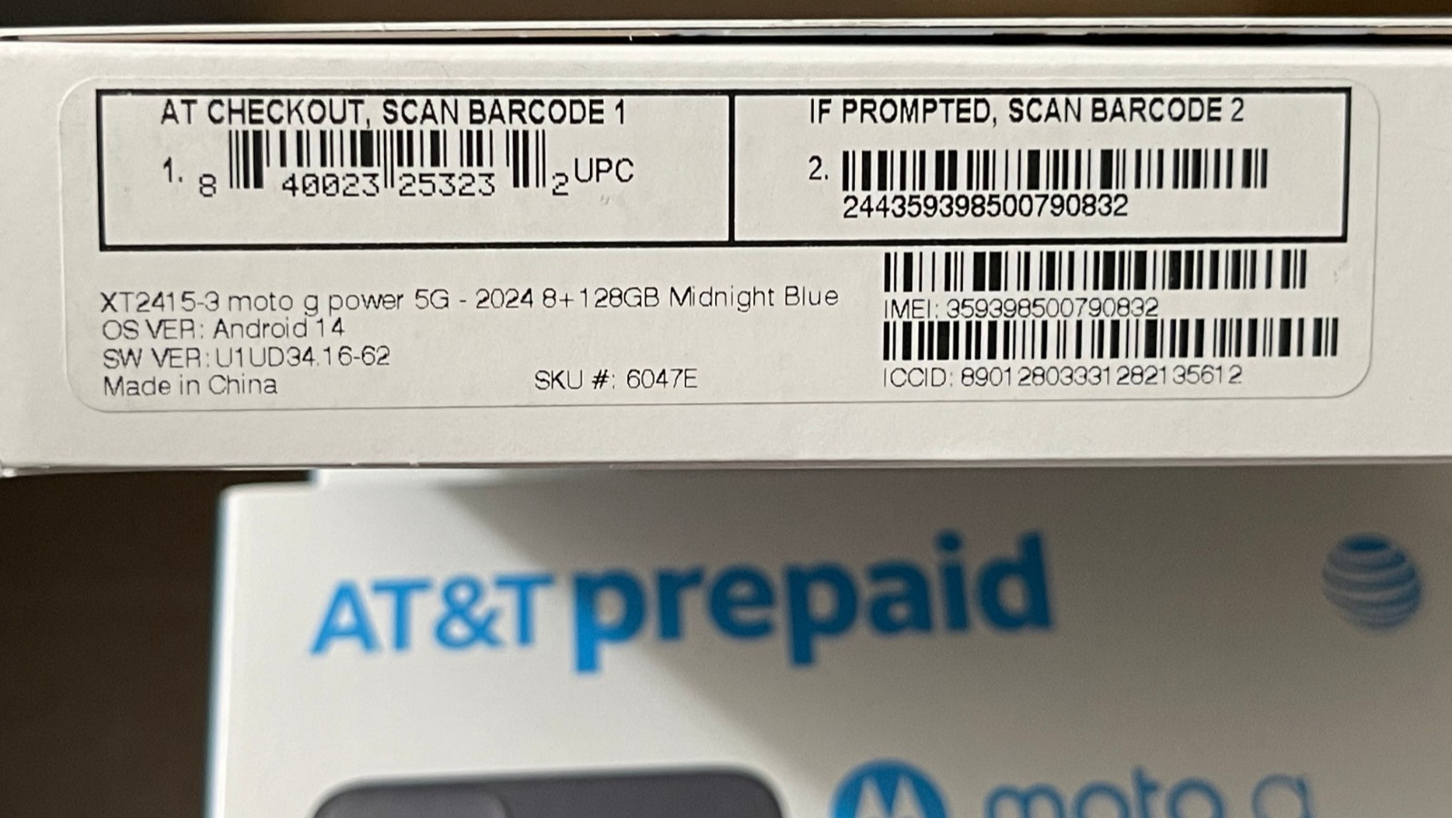 Motorola Moto G Power 5G 2024 6.7 128GB 8GB RAM AT&T Prepaid Smartphone 50MP GSM