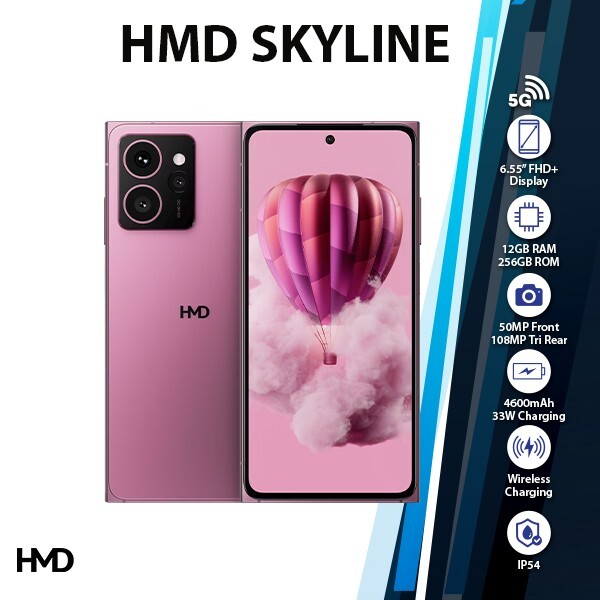 HMD Skyline 5G Android Cell Phone (Pink/12GB+256GB/Unlocked/Dual SIM/NEW)