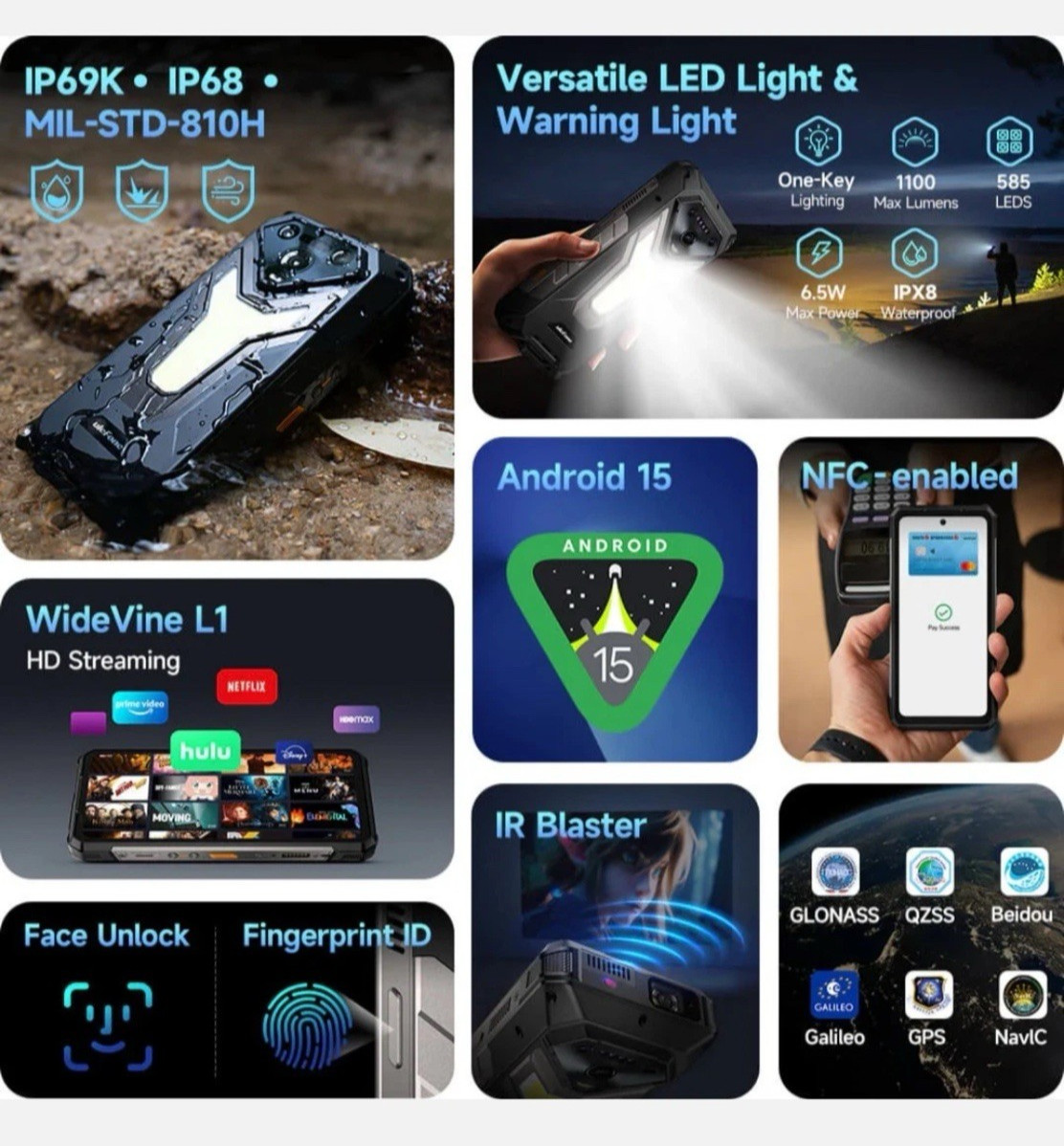Ulephone Armor 34 Plus, 32 GB RAM, 512GB ROM, Triple back Camera, 32MP Front Cam