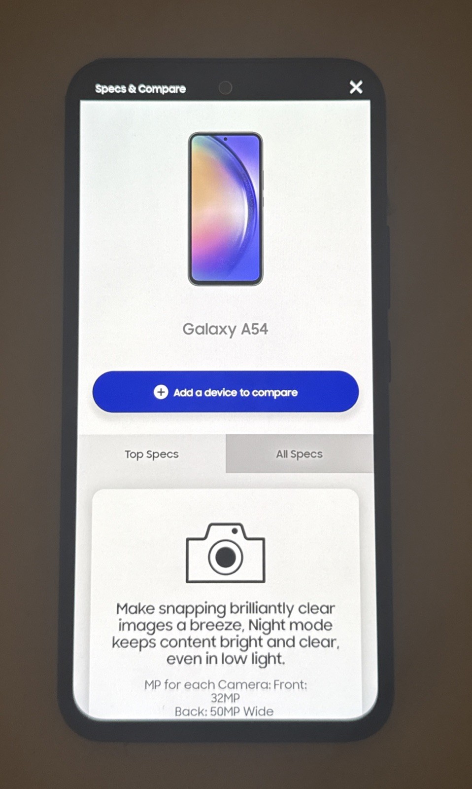 Samsung A54 5G – DEMO UNIT (READ DESCRIPTION)