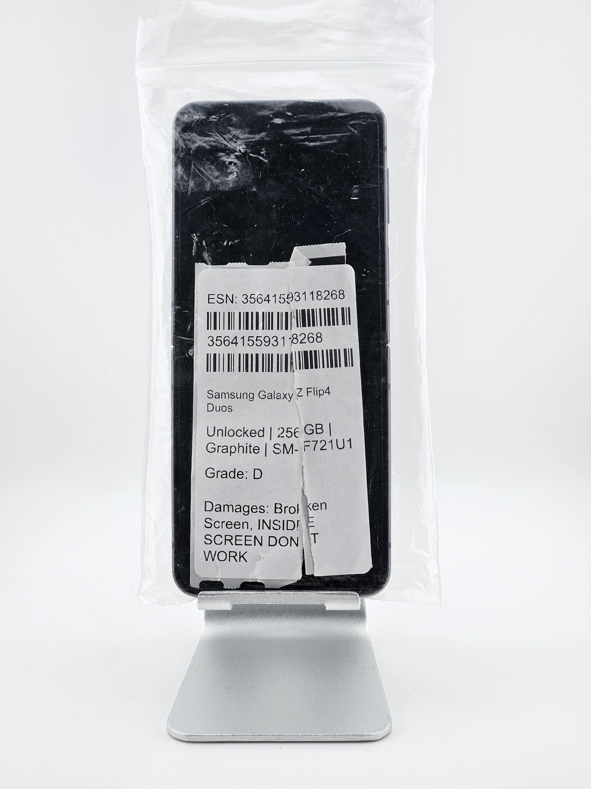 Samsung Galaxy Z Flip4 Duos 256GB [SM-F721U1] Graphite (Unlocked) – AS-IS