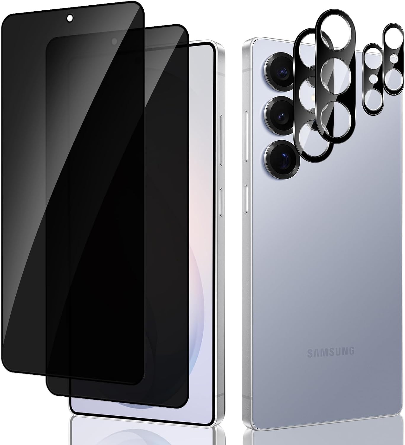 [2+2 PCS] Privacy Screen Protector & Camera Lens Protector for Samsung Galaxy S2