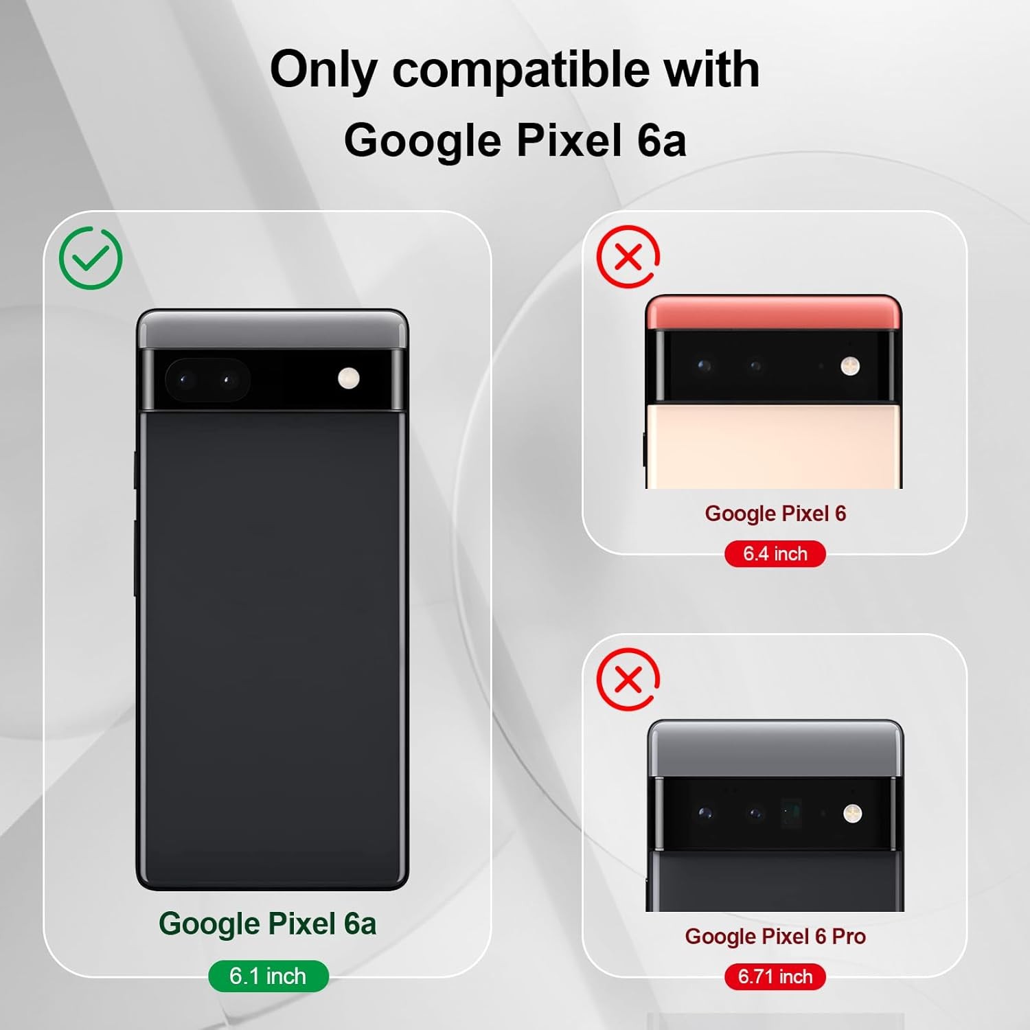 Case for Google Pixel 6A, Soft Silicone Shockproof Slim Cover with Camera Protec