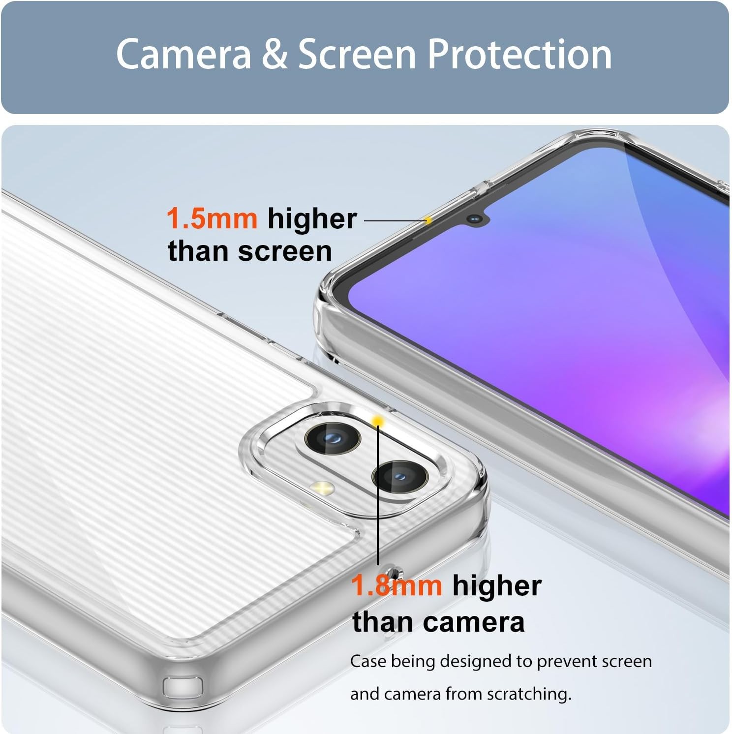 Samsung Galaxy A06 Phone Case with Tempered Glass Screen Protector, Shockproof