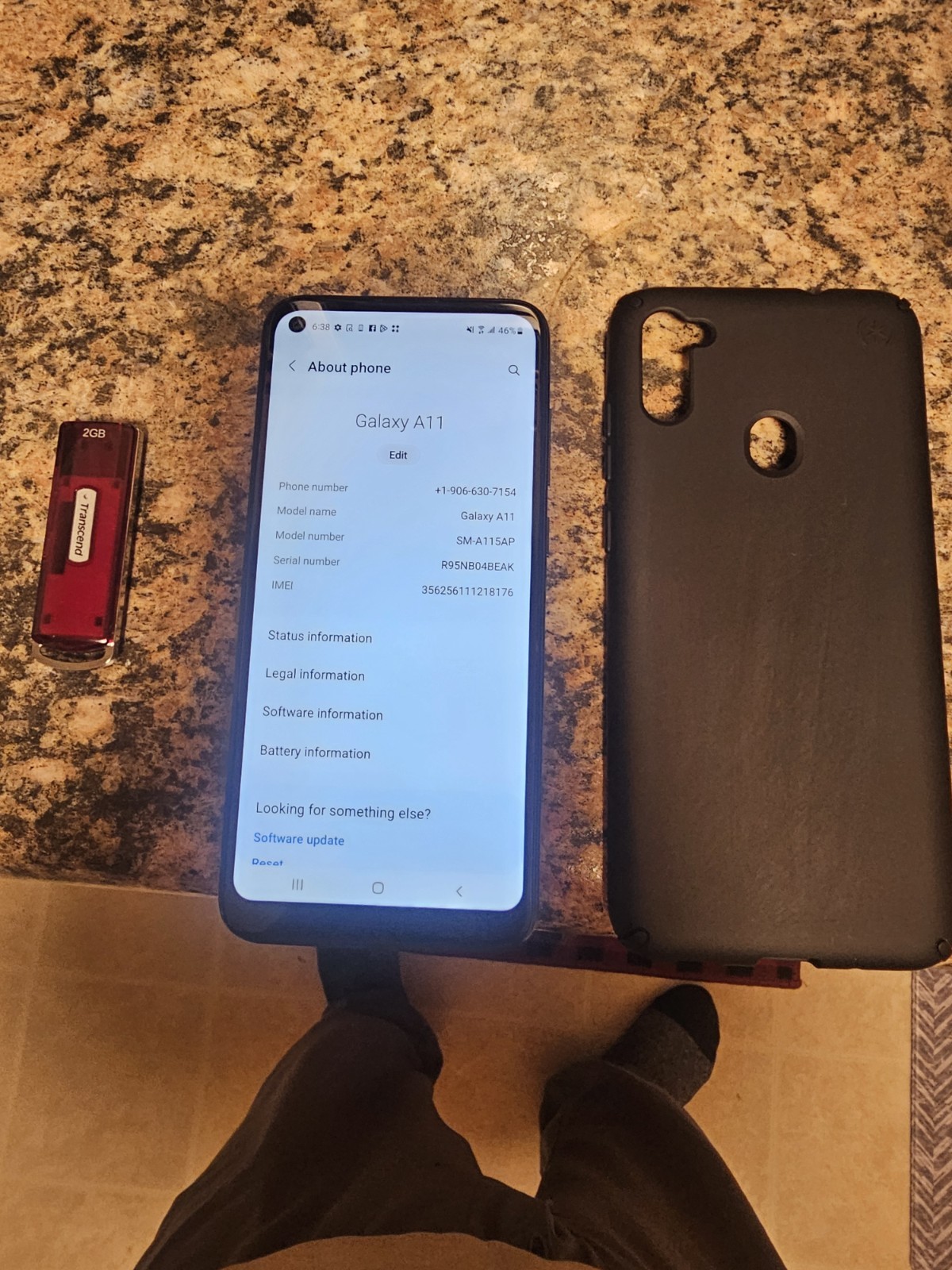 Samsung Galaxy A11. SIM Unlocked. With C ase & 2gb Thumb drive.