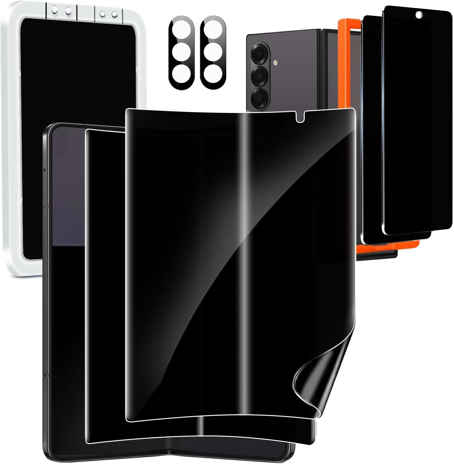 6 in 1 Privacy Screen Protector for Samsung Galaxy Z Fold 7, 2 Pack Inside Film