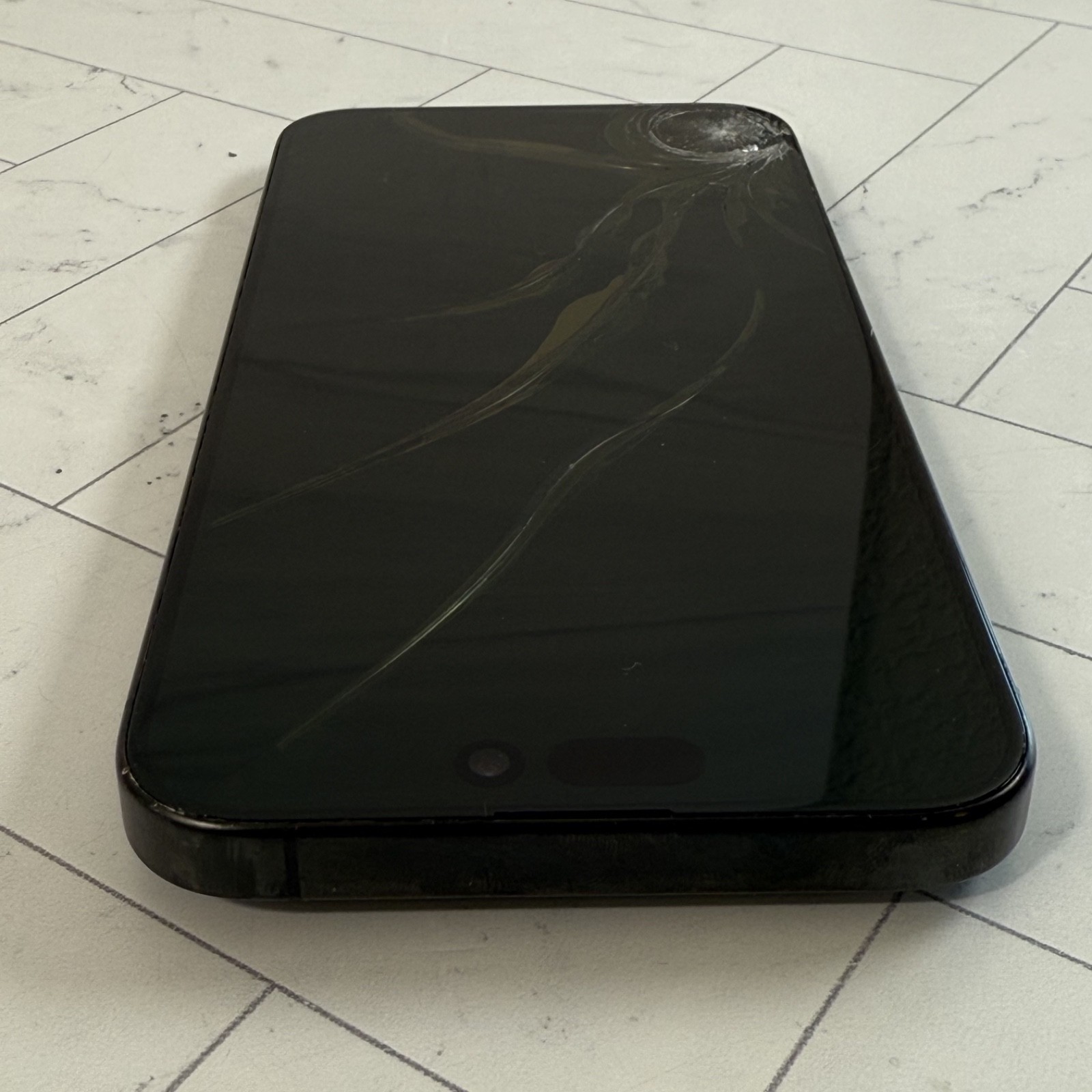Apple iPhone 15 Pro Max Black 256GB T-Mobile Cracked Screen LCD + Back #H800