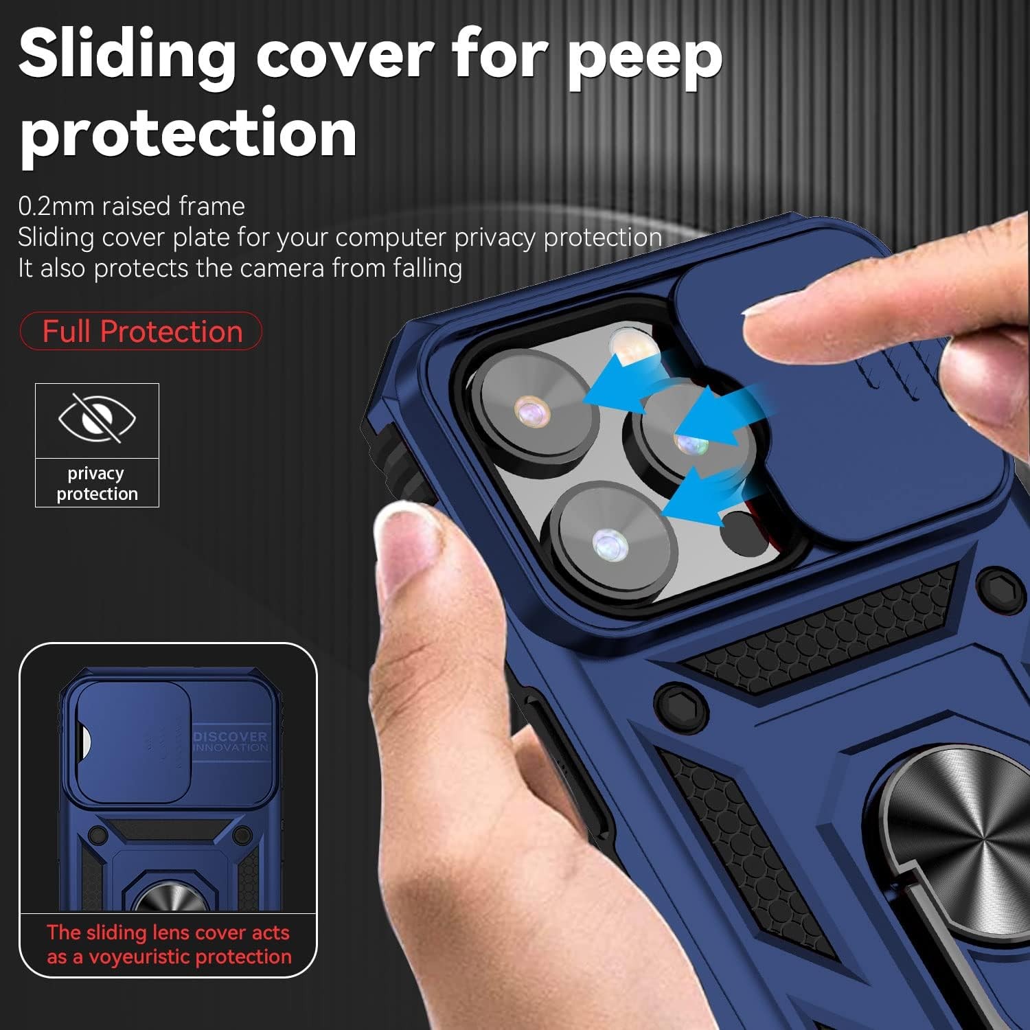 Case & Camera Cover for iPhone 14 Pro Max 6.7 Inch Military Grade Shockproof Blu