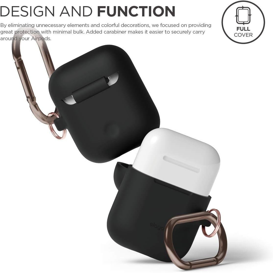 Silicone Case with Keychain for Apple AirPods Case 1 & 2, Front LED Visible