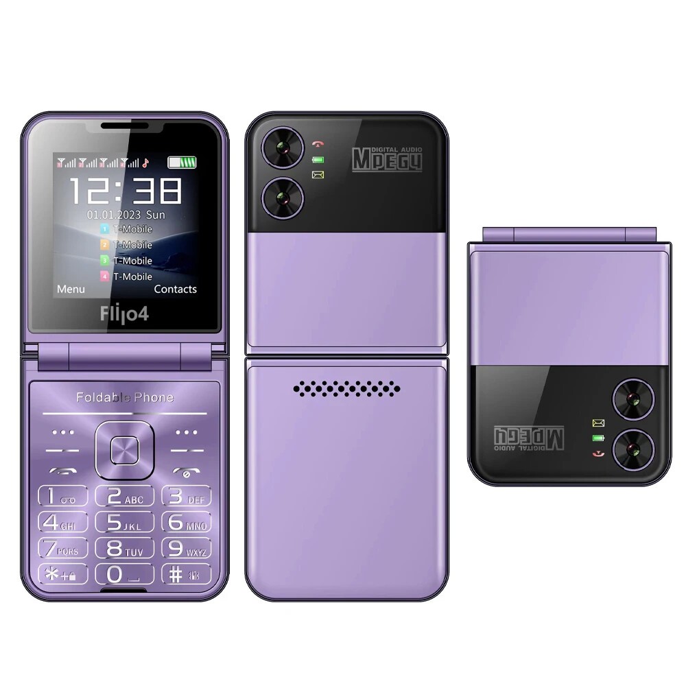 SERVO Unlocked 4 SIM Card Slots Mini Foldable Mobile Cell Phones NEW Dialer
