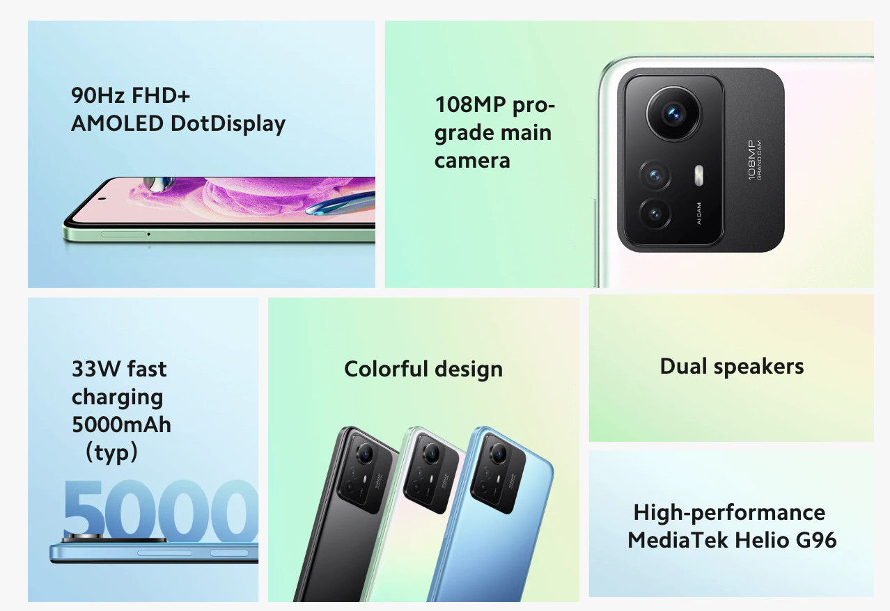 Xiaomi Redmi Note 12S 4G Pearl Green – 8GB Ram – 256GB – Factory Unlocked
