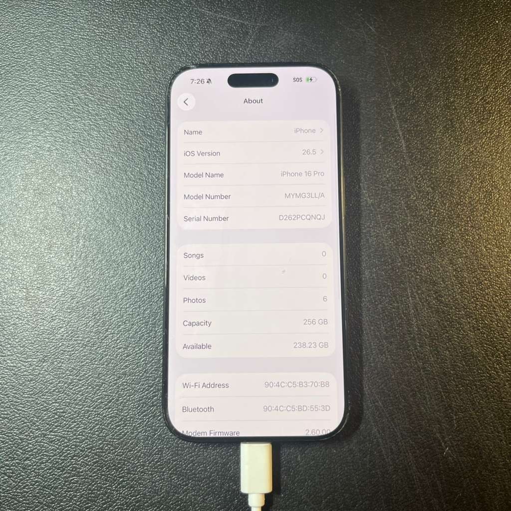 Apple iPhone 16 Pro – 256 GB – Black Titanium (Unlocked) – Cracked Back/READ