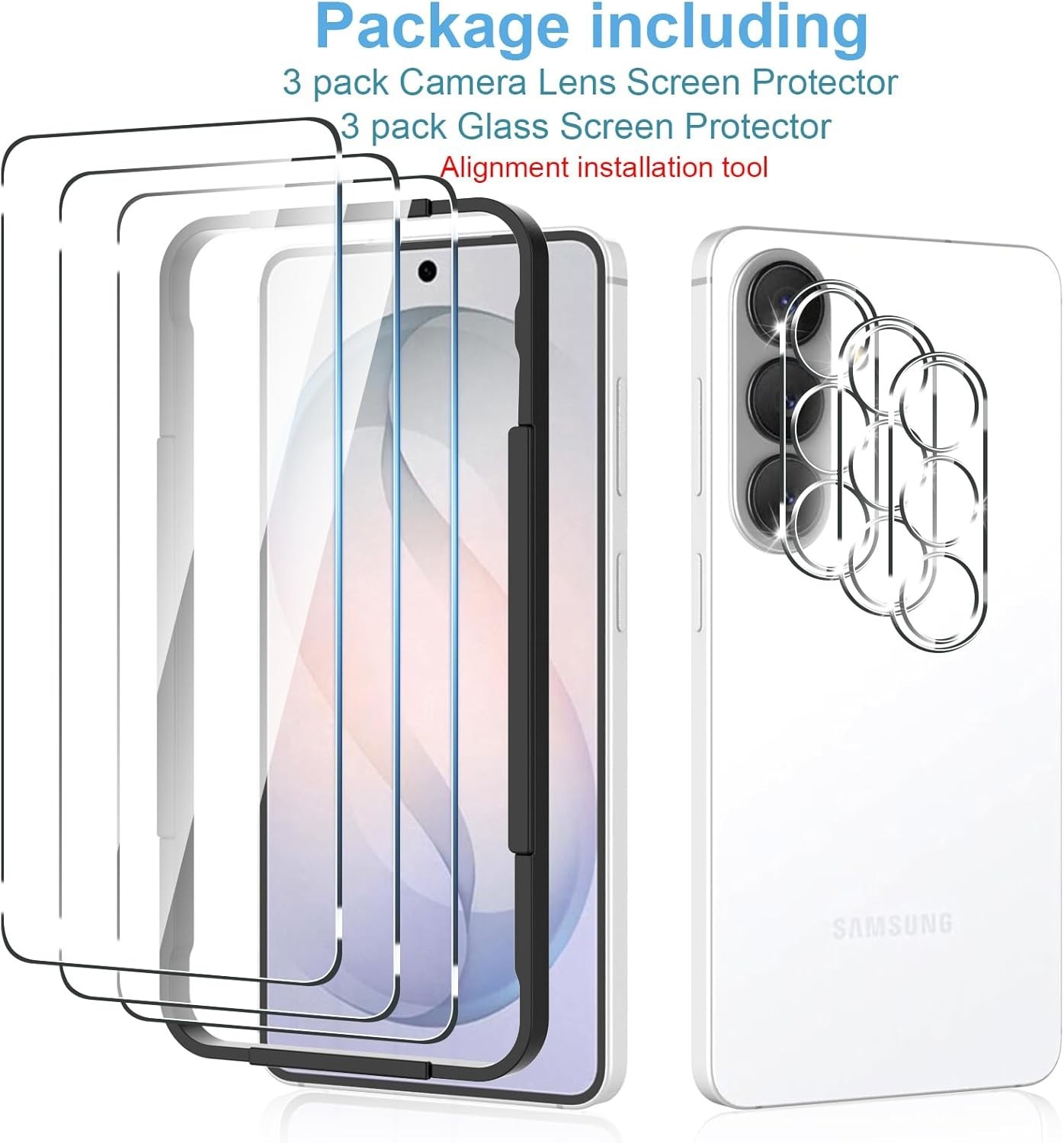 Anoowkoa 3 Pack Glass Screen Protector for Samsung Galaxy S26 & 3 Pack Galaxy S2