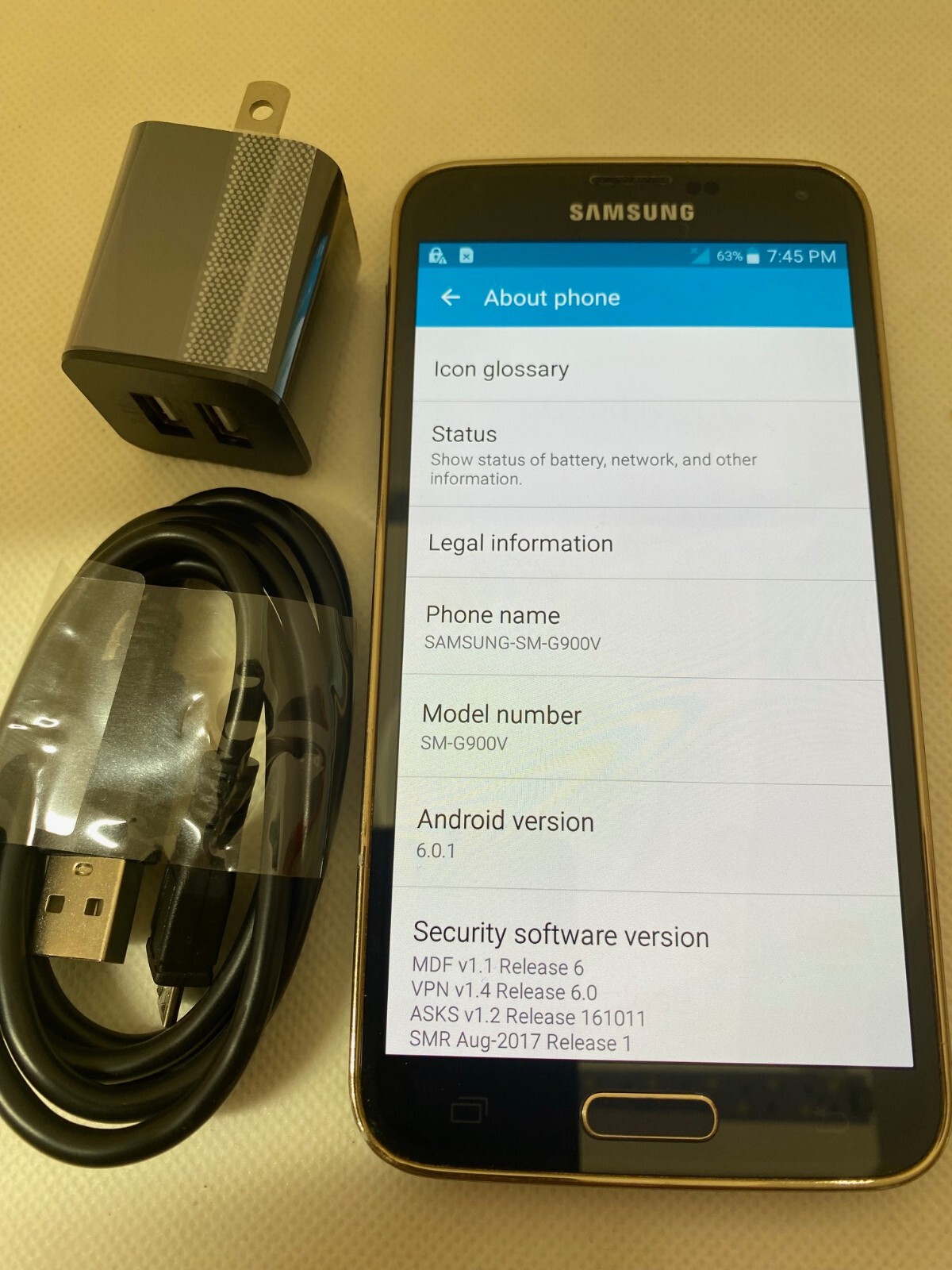 Samsung Galaxy S5 SM-G900T T-Mobile Only 16GB Copper -Used