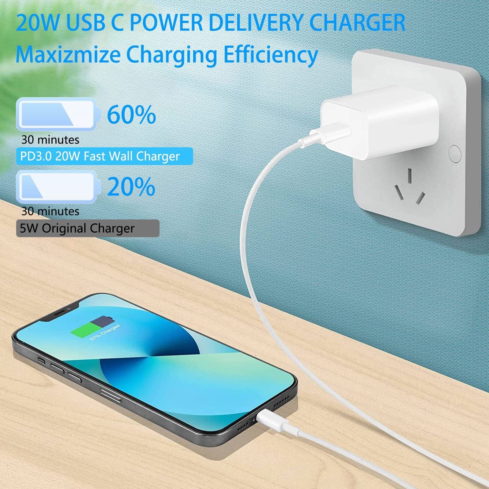 20W Ungrade Super Fast Charger + Cable For iPhone 11 13 14 Pro Max 8 7 6 Xs XR