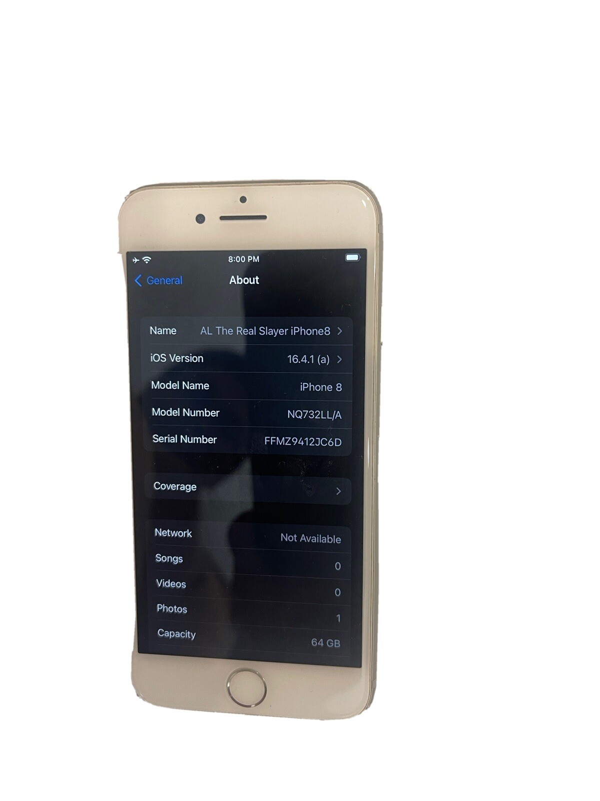 GRADE A  Apple iPhone 8 – 64GB – Silver (AT&T) A1905 (GSM)