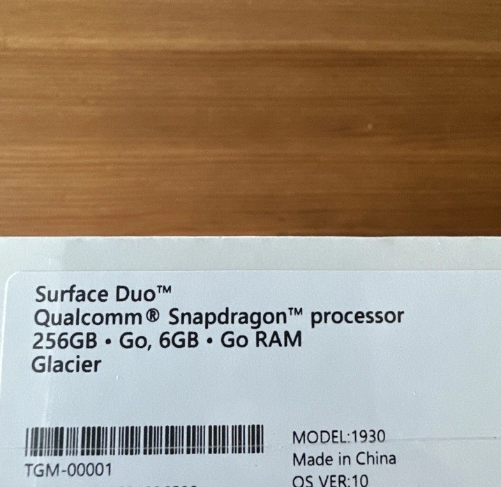 Microsoft Surface Duo Model 1930 Glacier 256GB Factory Unlocked Brand New